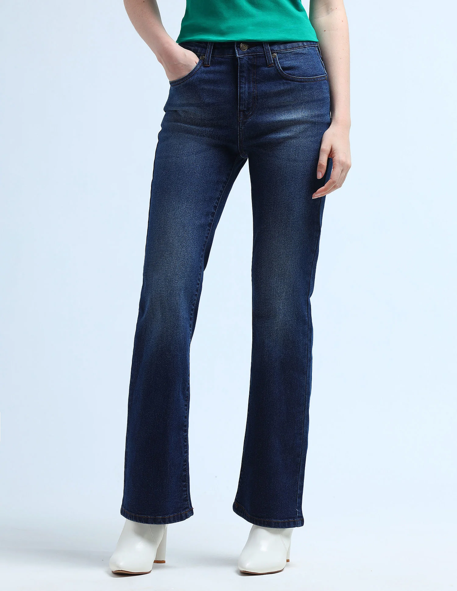 Mid Rise Boot Cut Jeans - Image 3