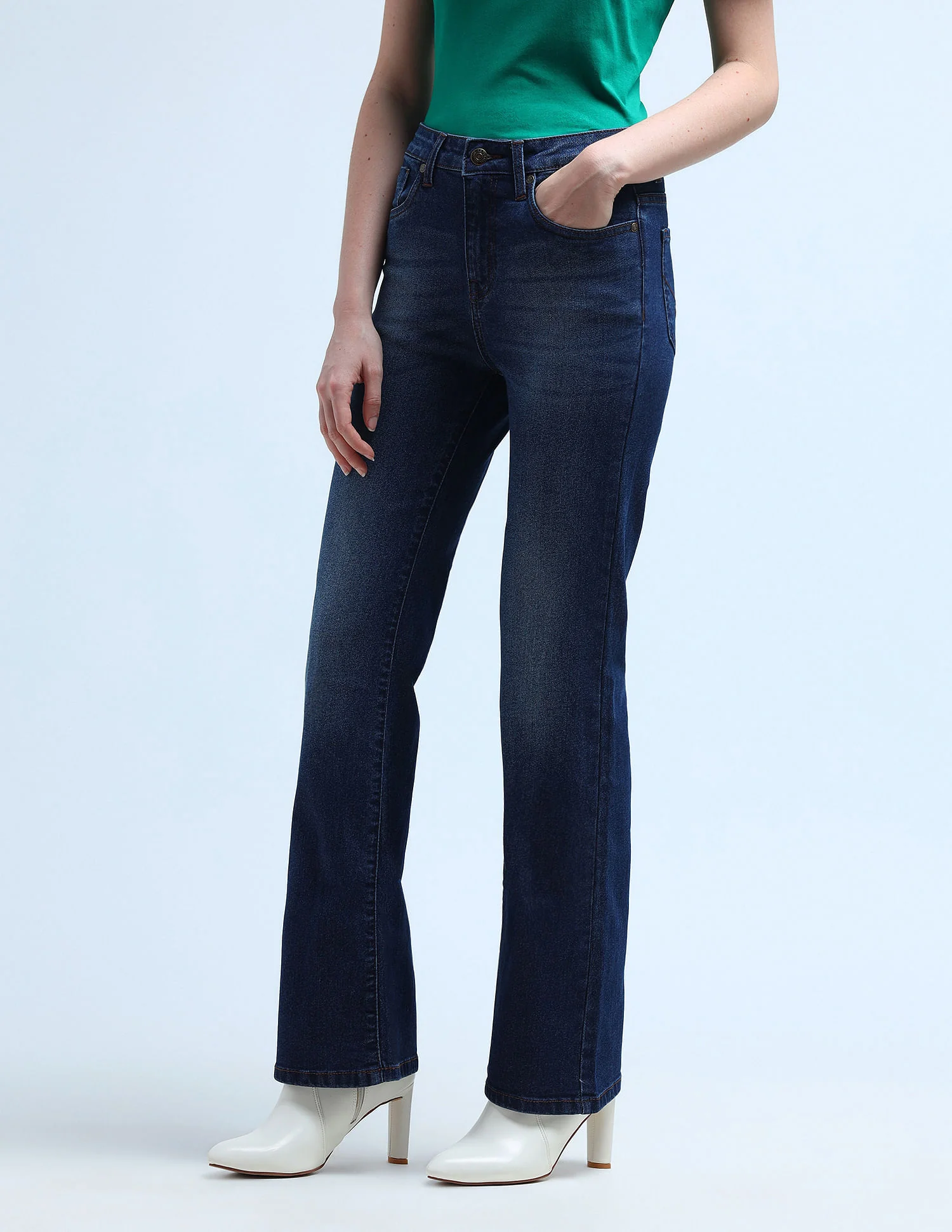 Mid Rise Boot Cut Jeans - Image 4