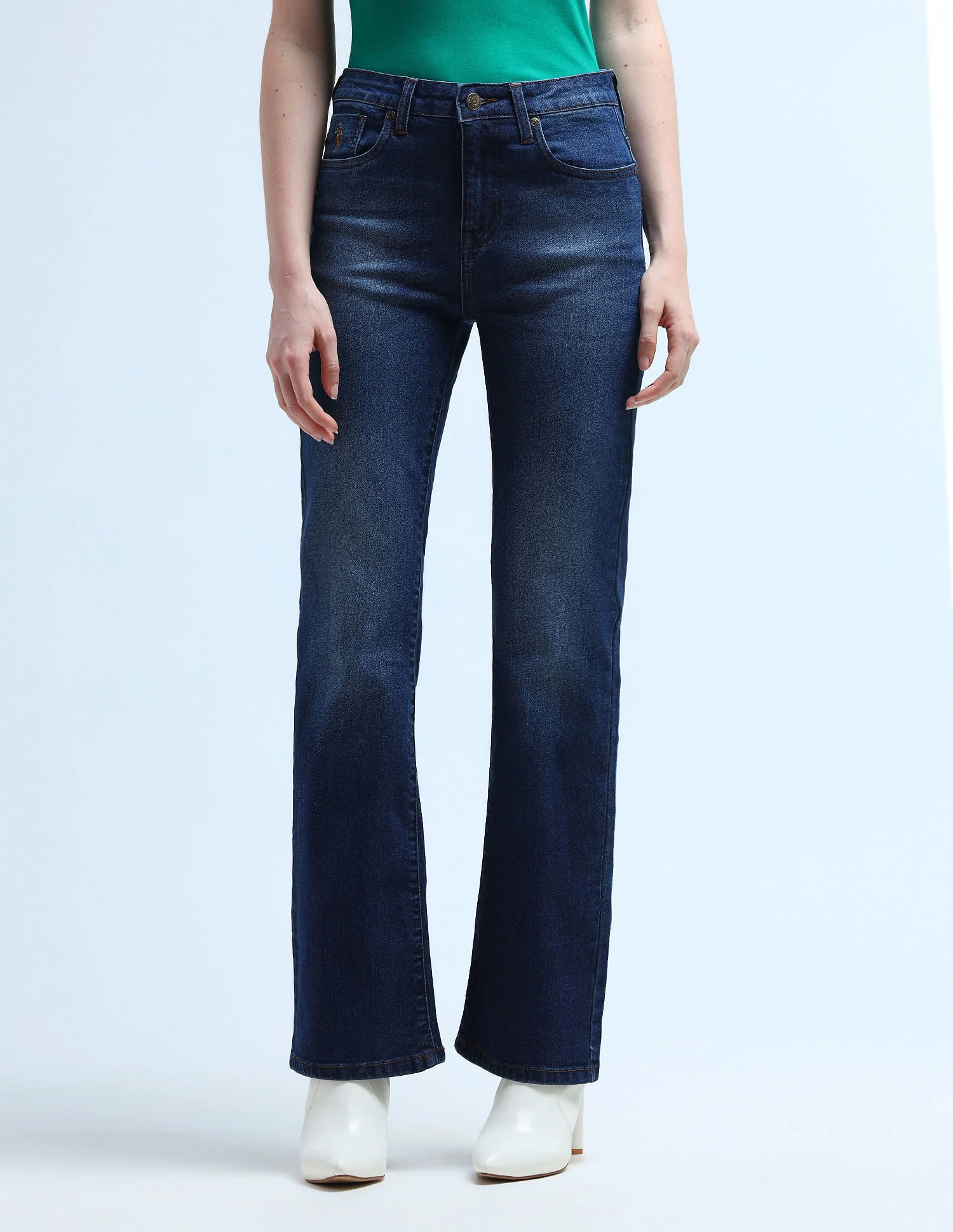 Mid Rise Boot Cut Jeans - Image 6
