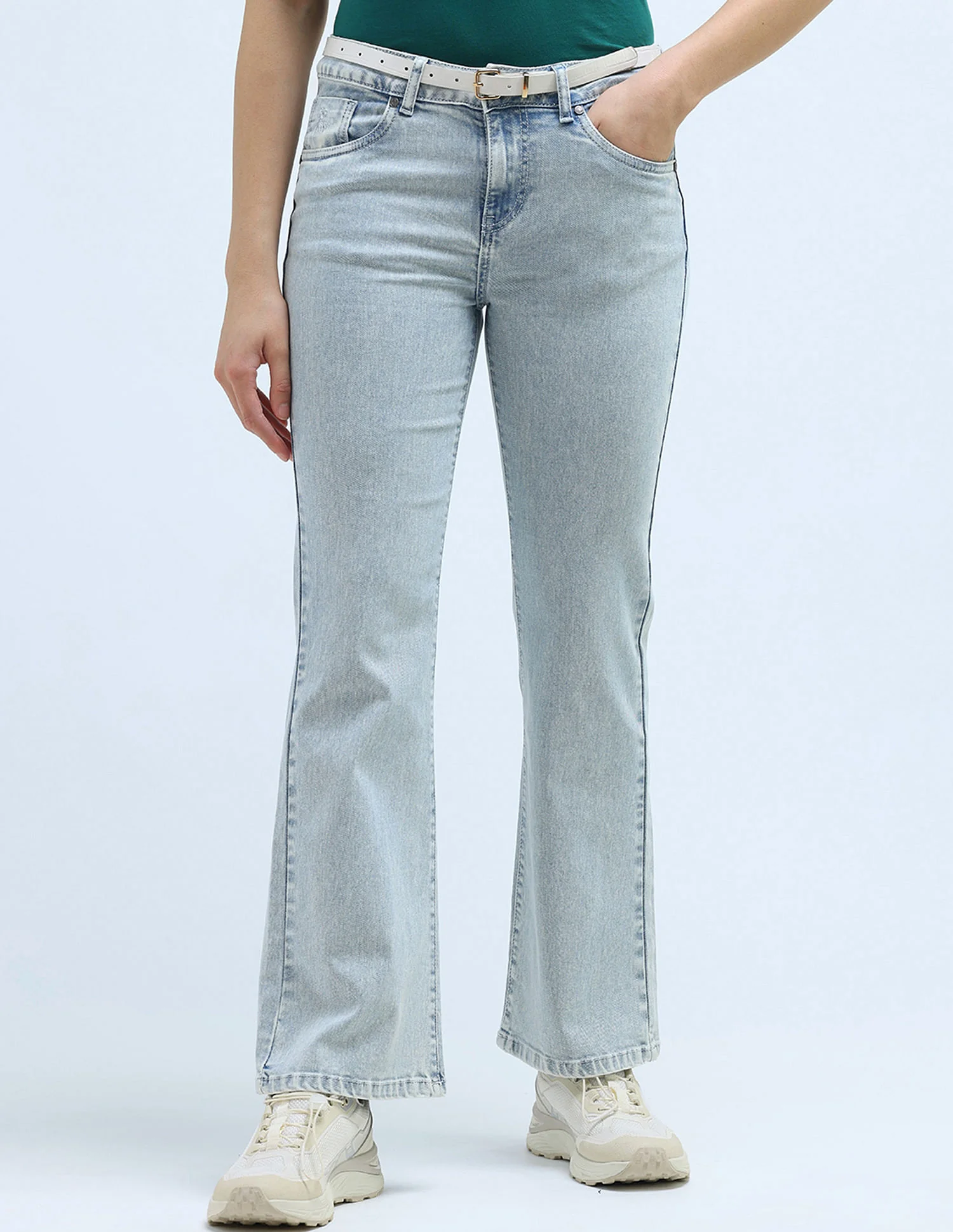 Mid Rise Boot Cut Jeans