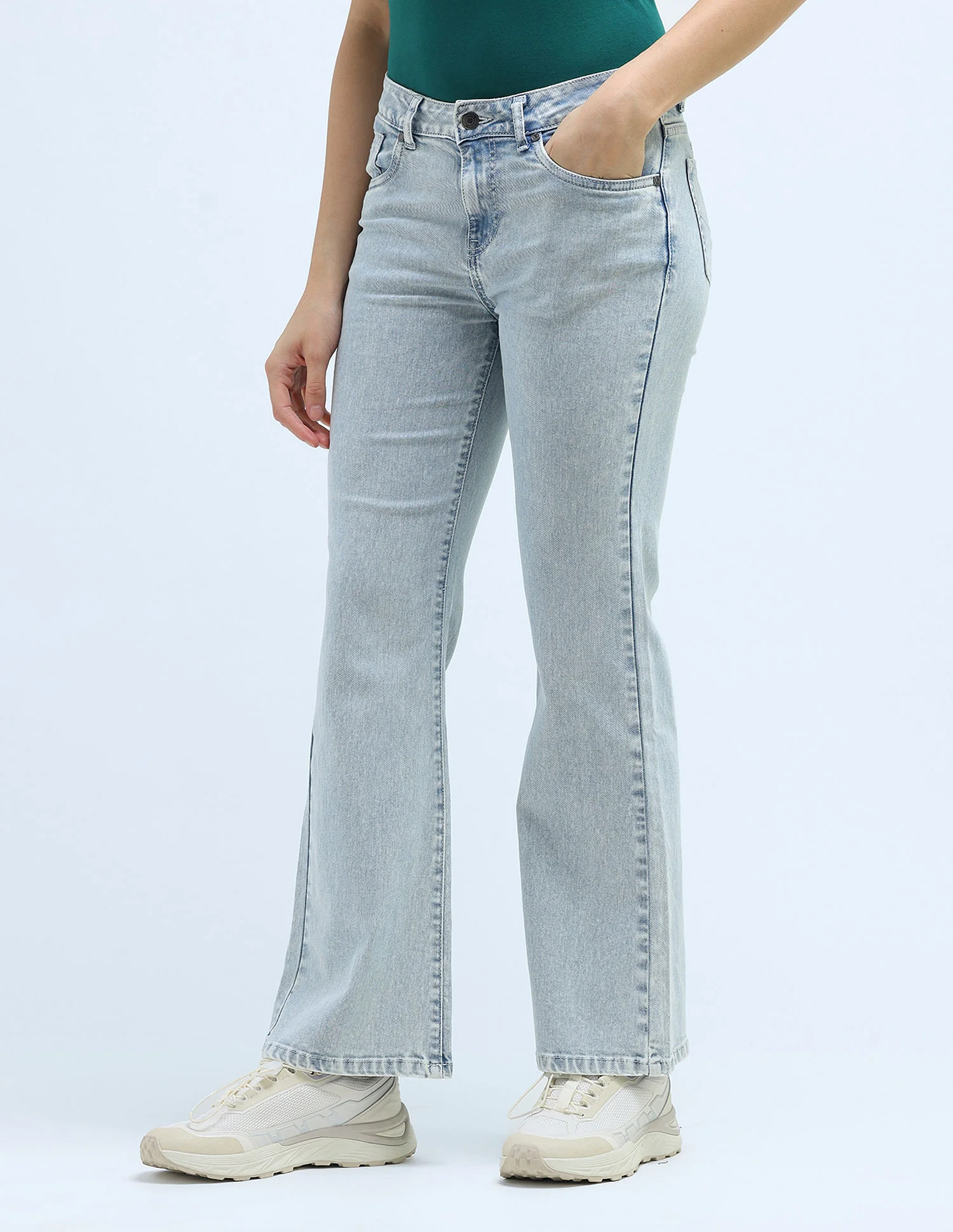 Mid Rise Boot Cut Jeans - Image 4