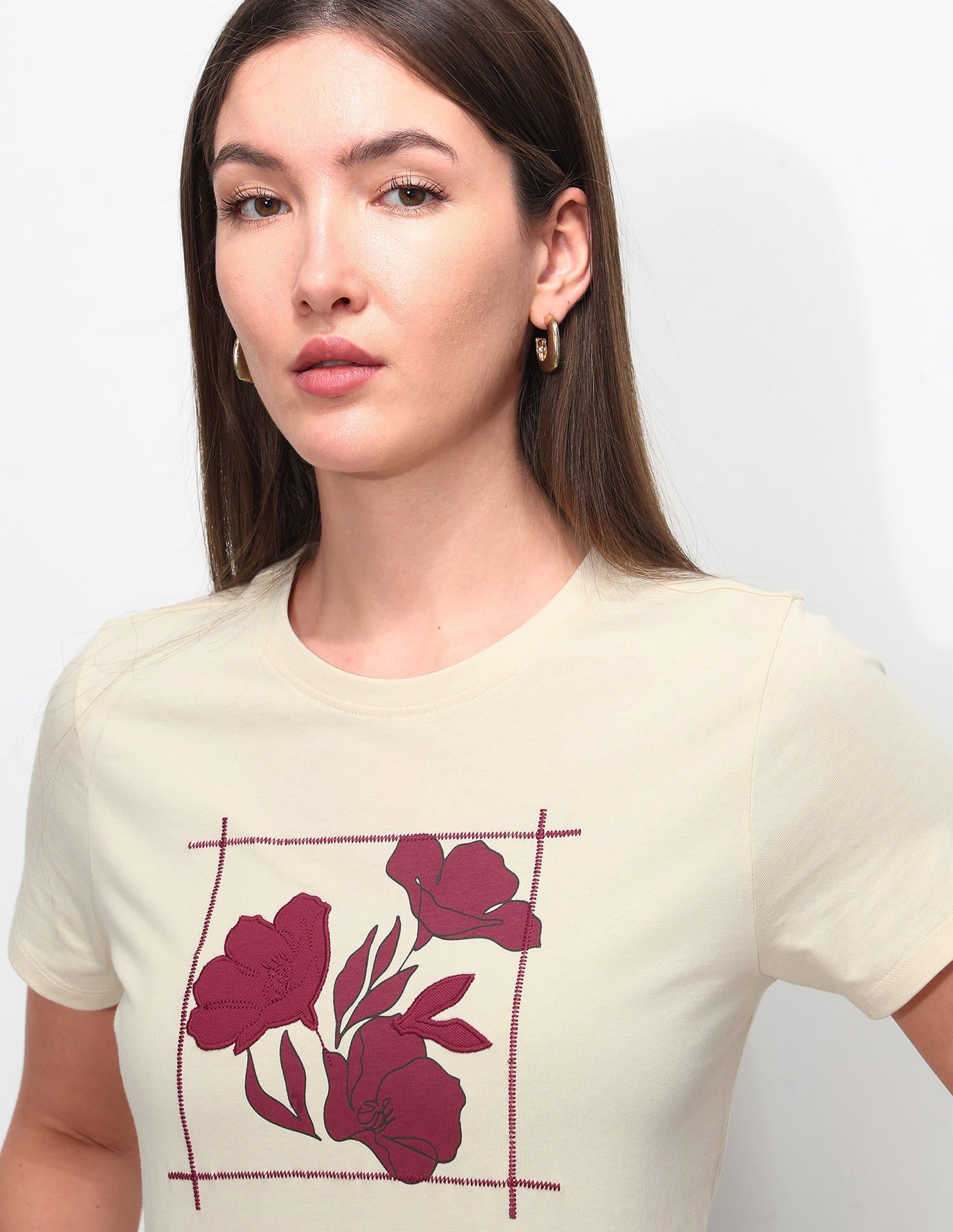 Oversized Fit Floral Printed T-Shirt - Image 7