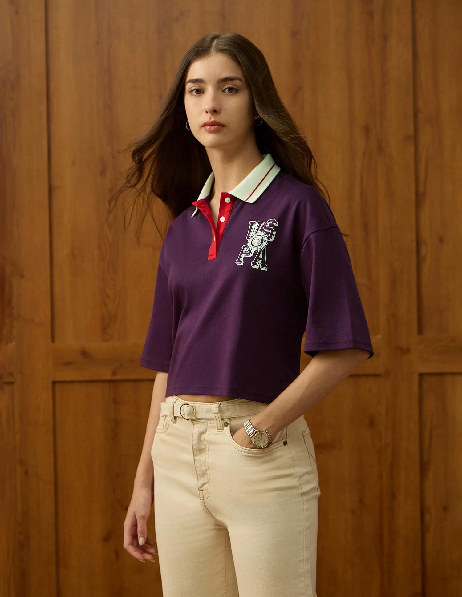 Oversized Fit Solid Polo Shirt - Image 4