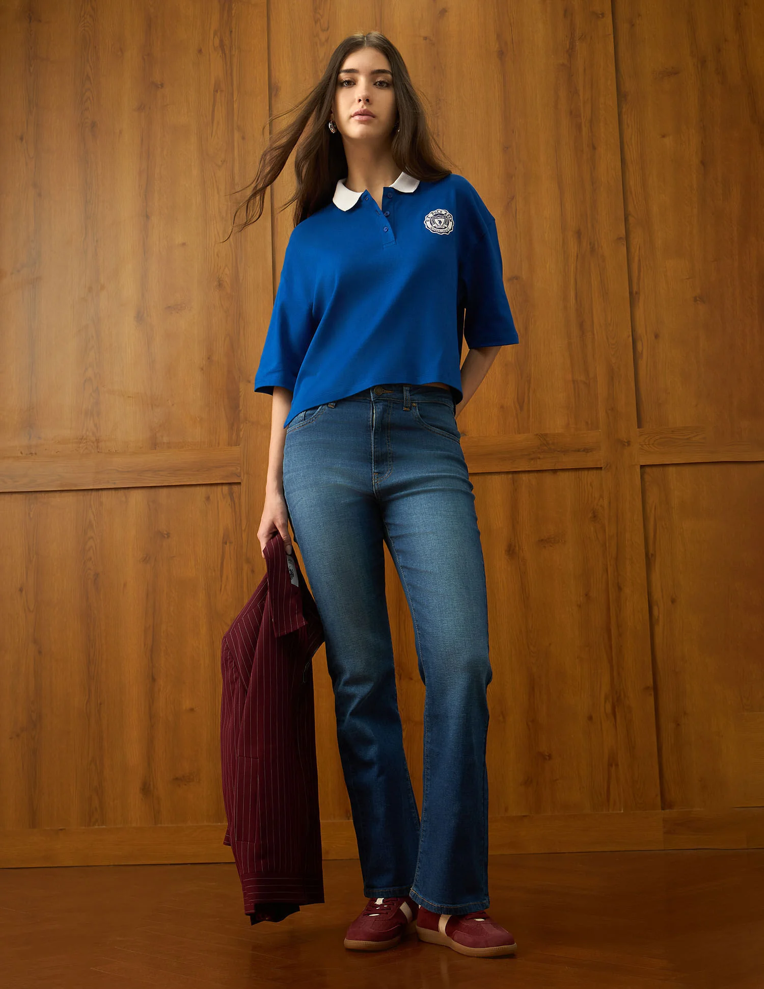 Oversized Fit Solid Polo Shirt - Image 3