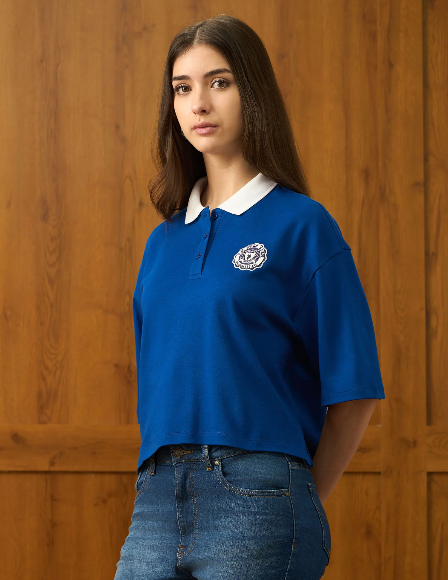 Oversized Fit Solid Polo Shirt - Image 4