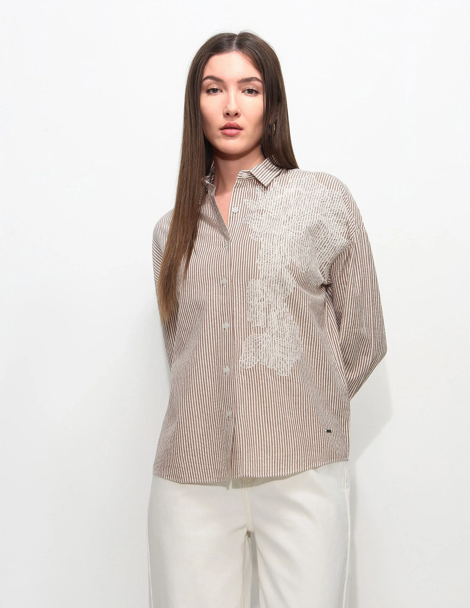 Oversized Fit Striped Shirt - Image 6