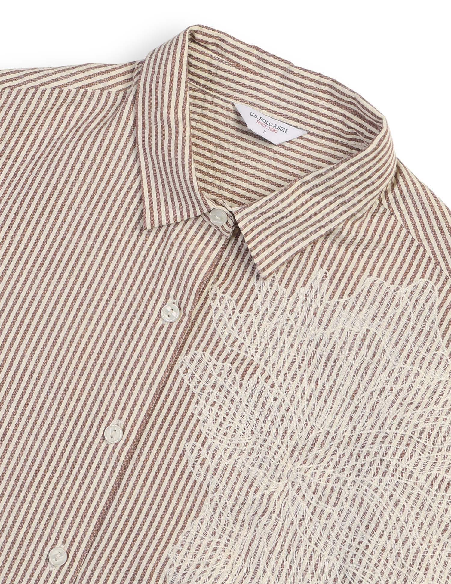 Oversized Fit Striped Shirt - Image 8