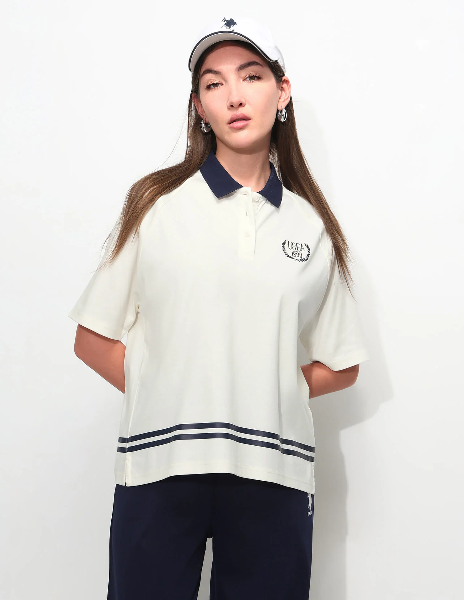 Oversized Solid Polo Shirt - Image 2