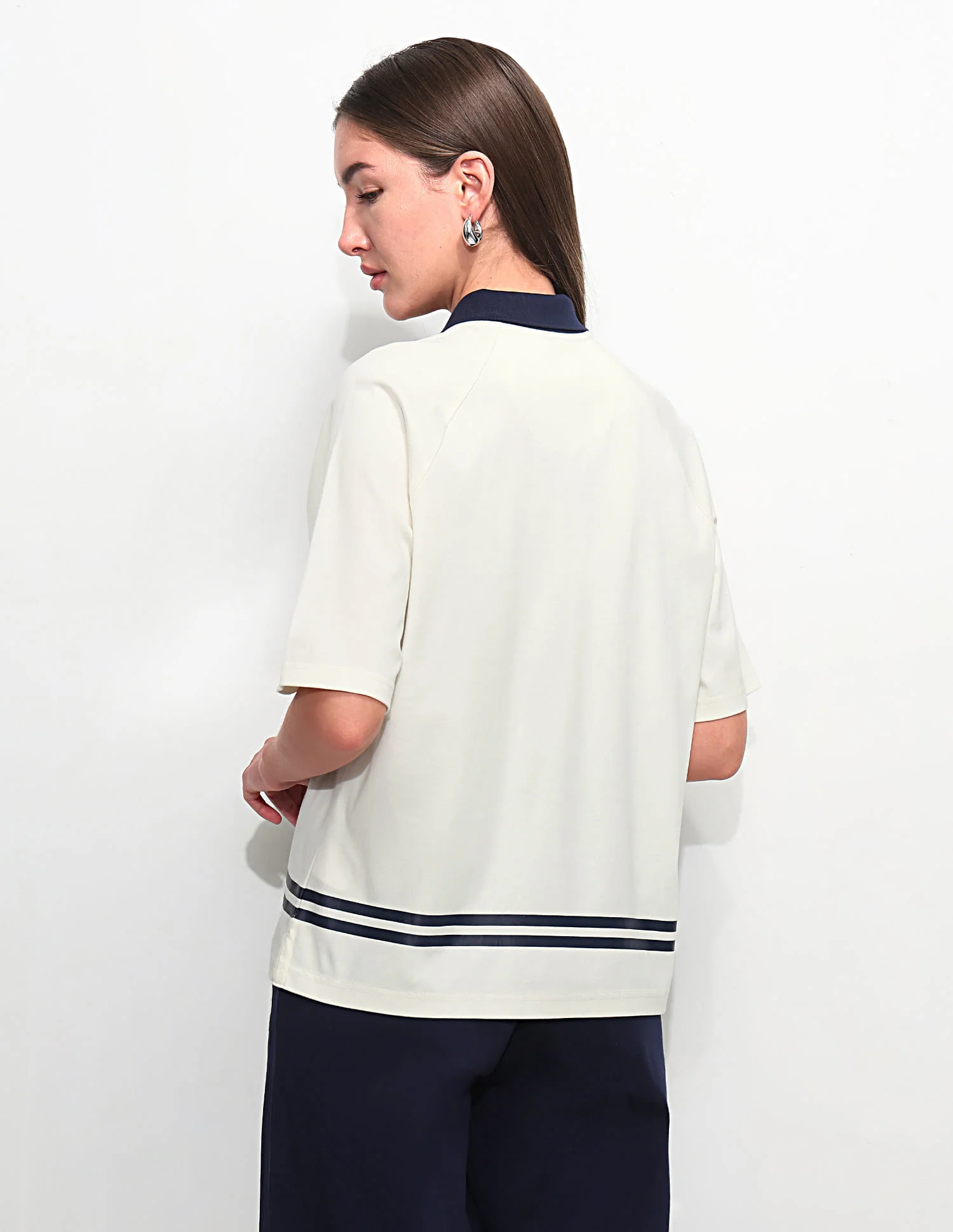 Oversized Solid Polo Shirt - Image 6