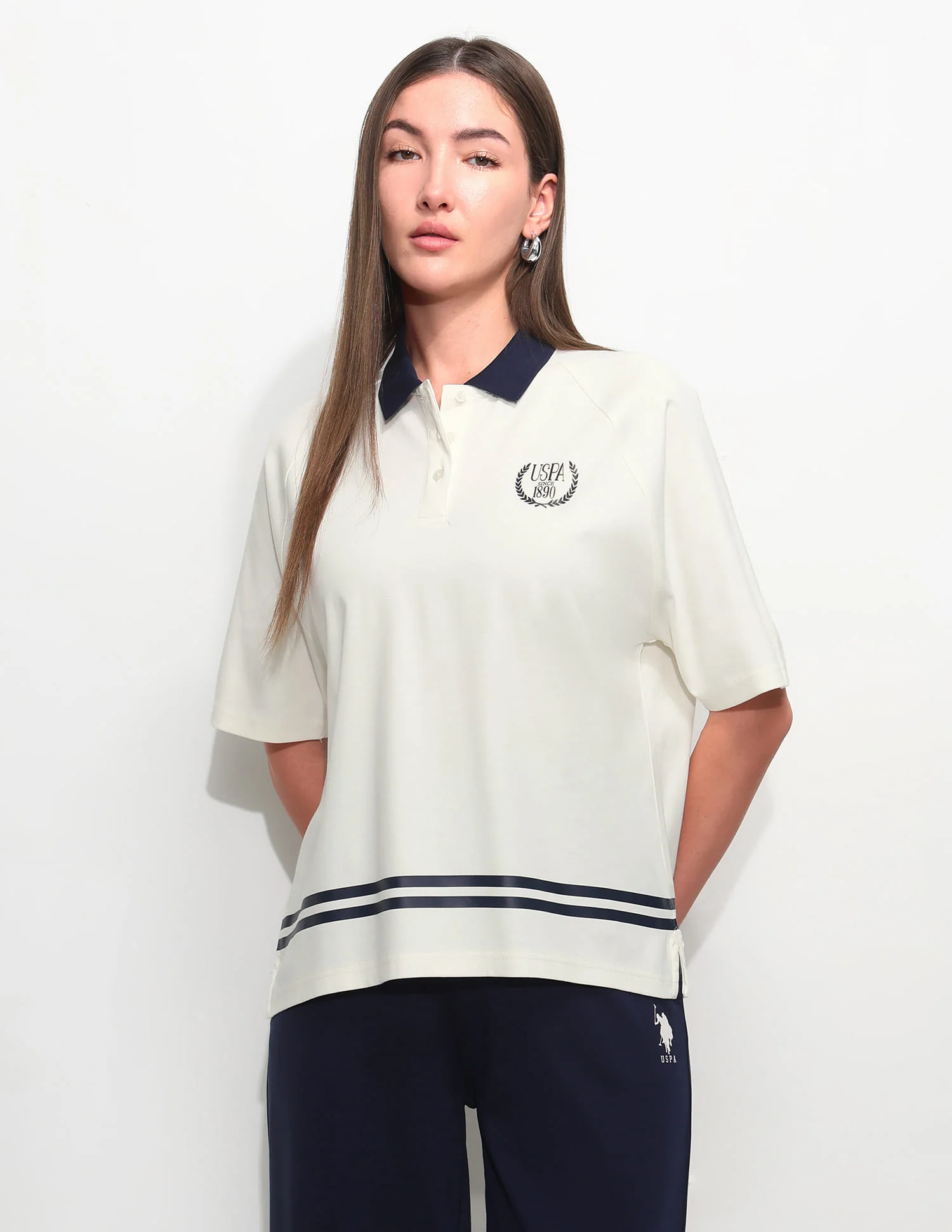 Oversized Solid Polo Shirt - Image 7