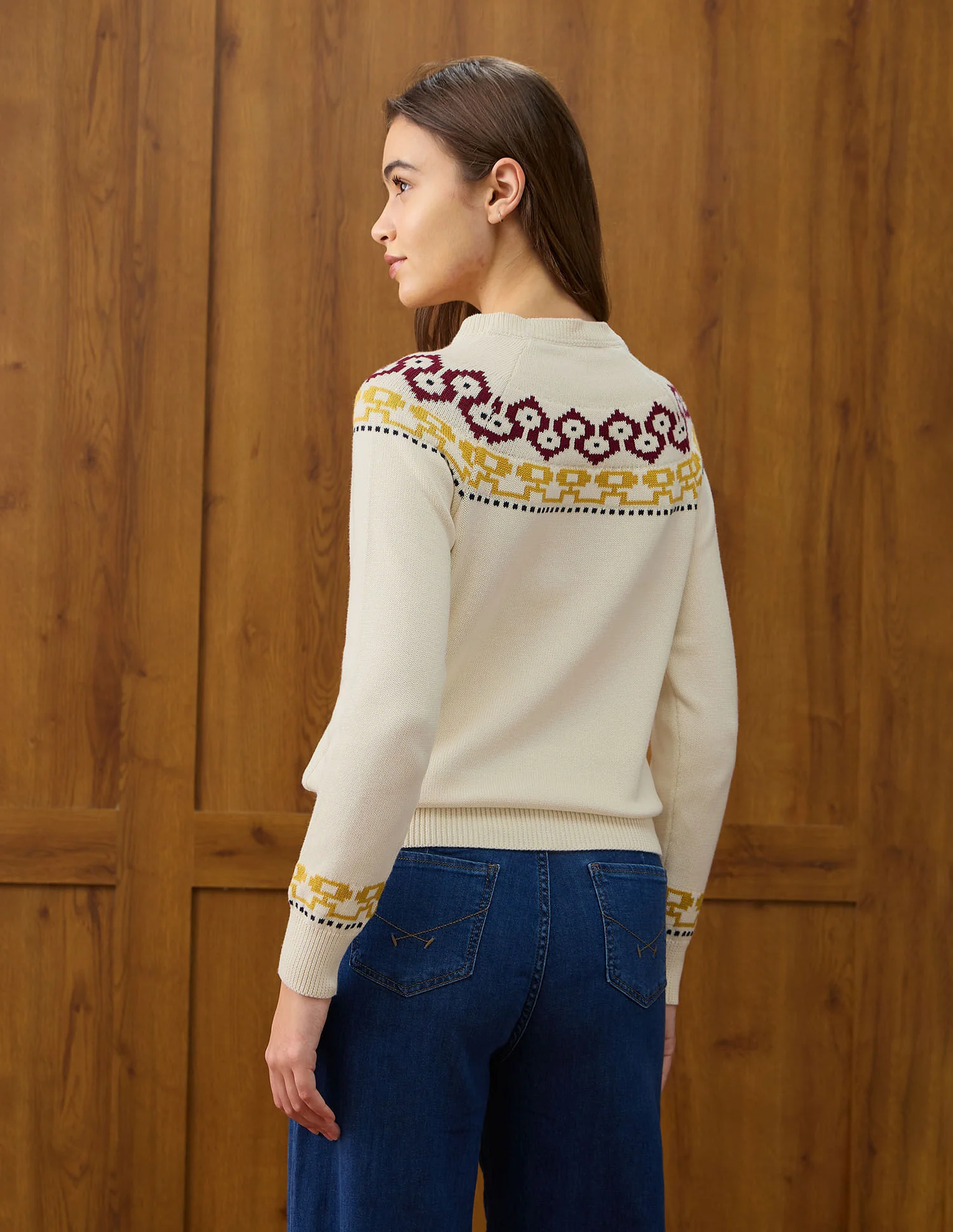 Patterned Knit Regular Fit Sweater - Image 5
