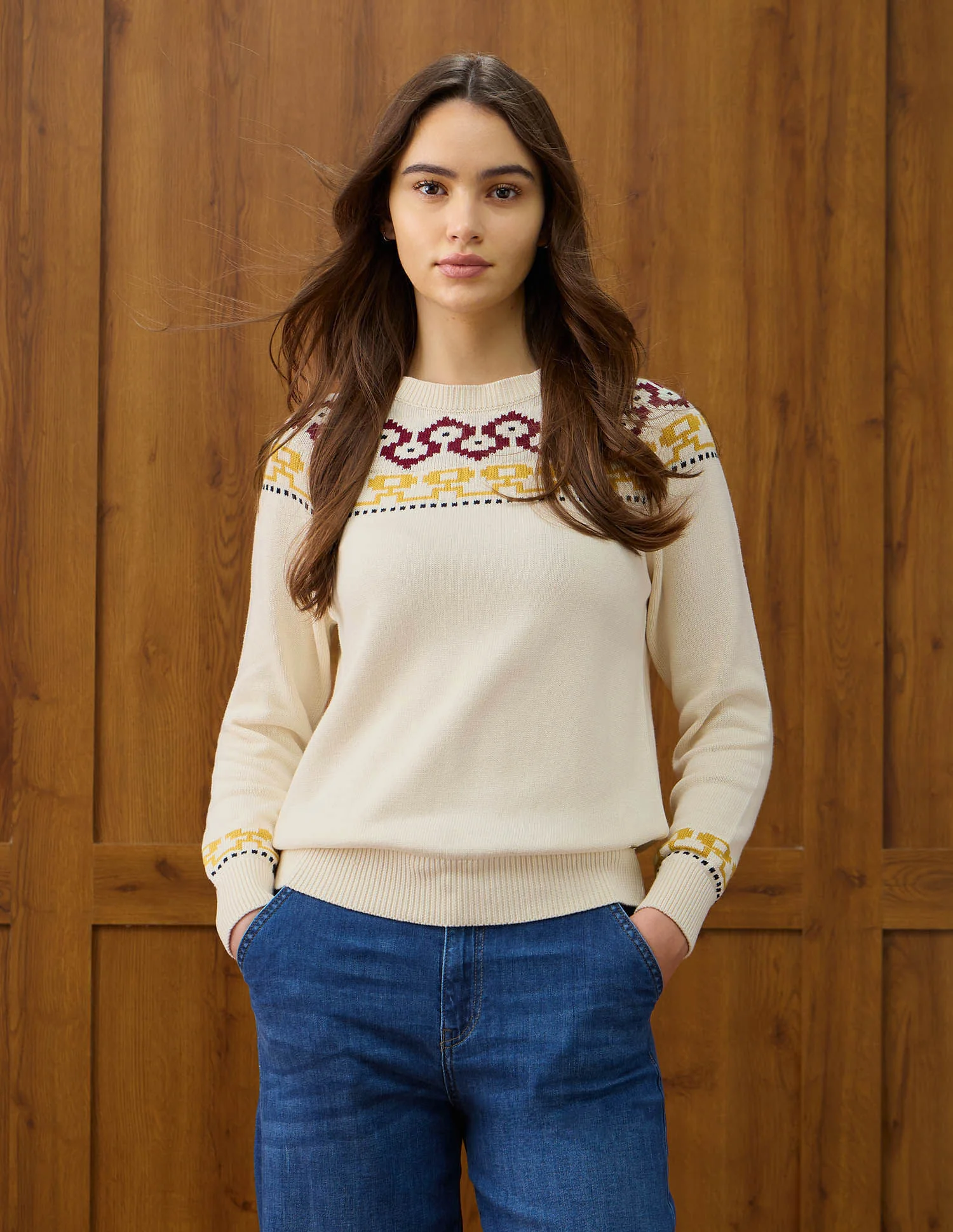 Patterned Knit Regular Fit Sweater - Image 6