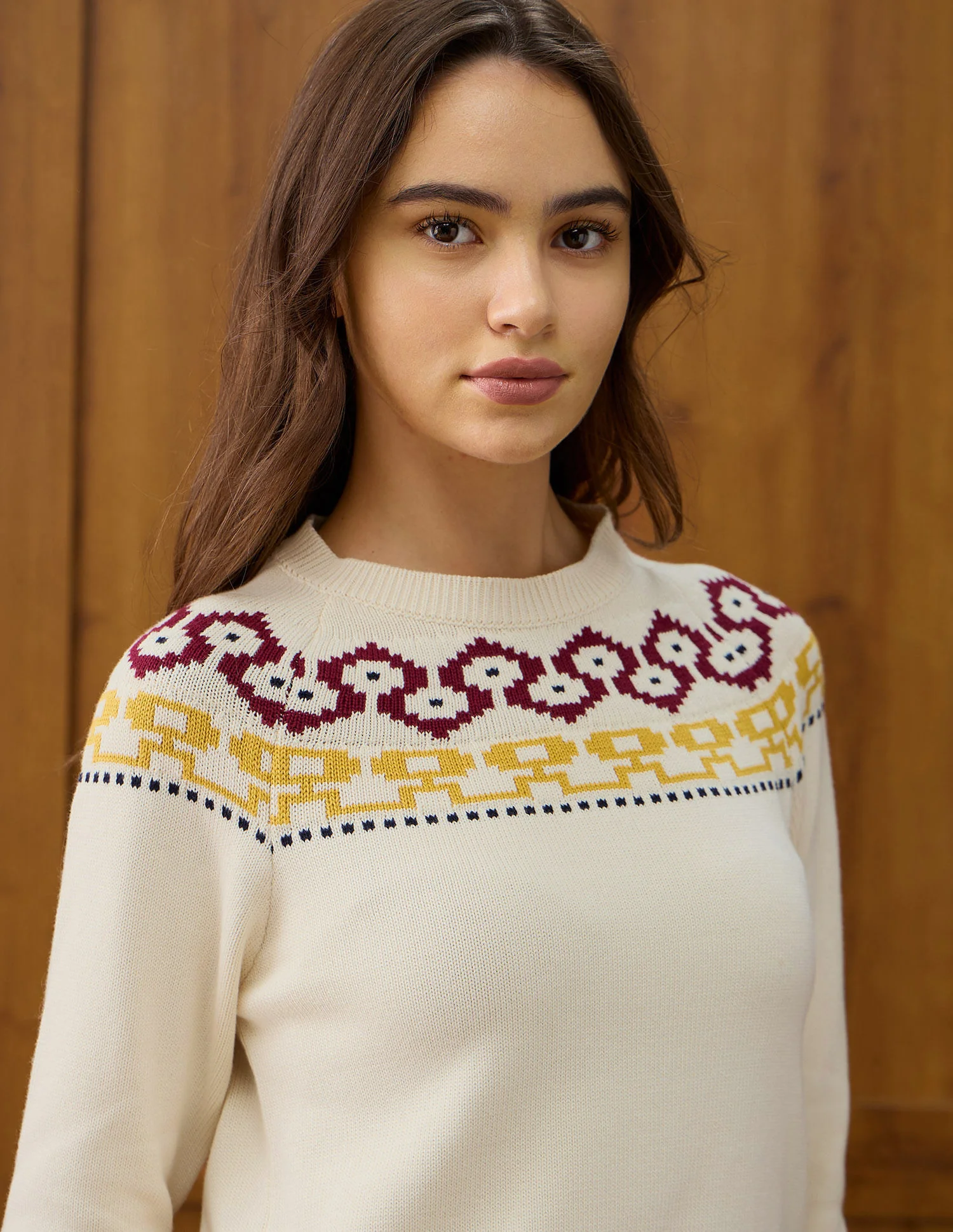 Patterned Knit Regular Fit Sweater - Image 7