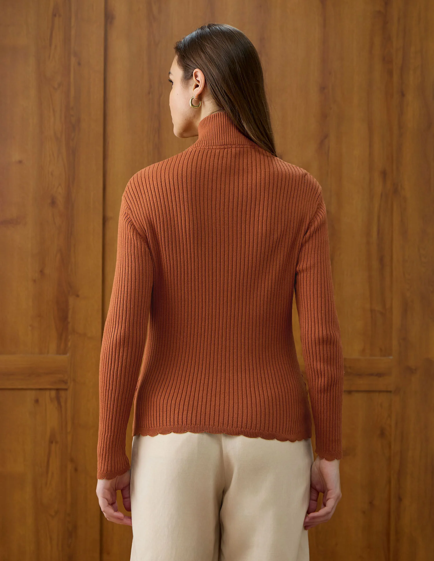 Patterned Knit Regular Fit Sweater - Image 5