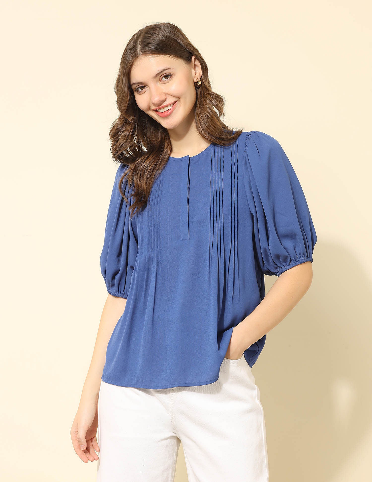 Pintuck Yoke Top
