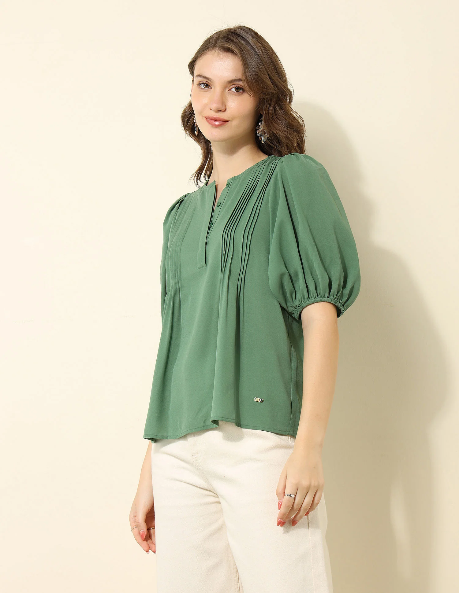 Pintucked Regular Fit Top - Image 4