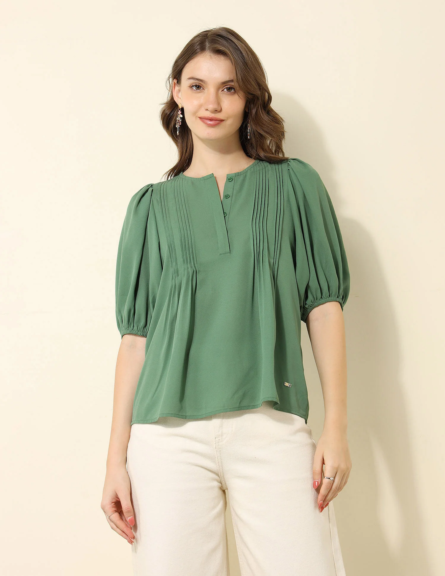 Pintucked Regular Fit Top - Image 6