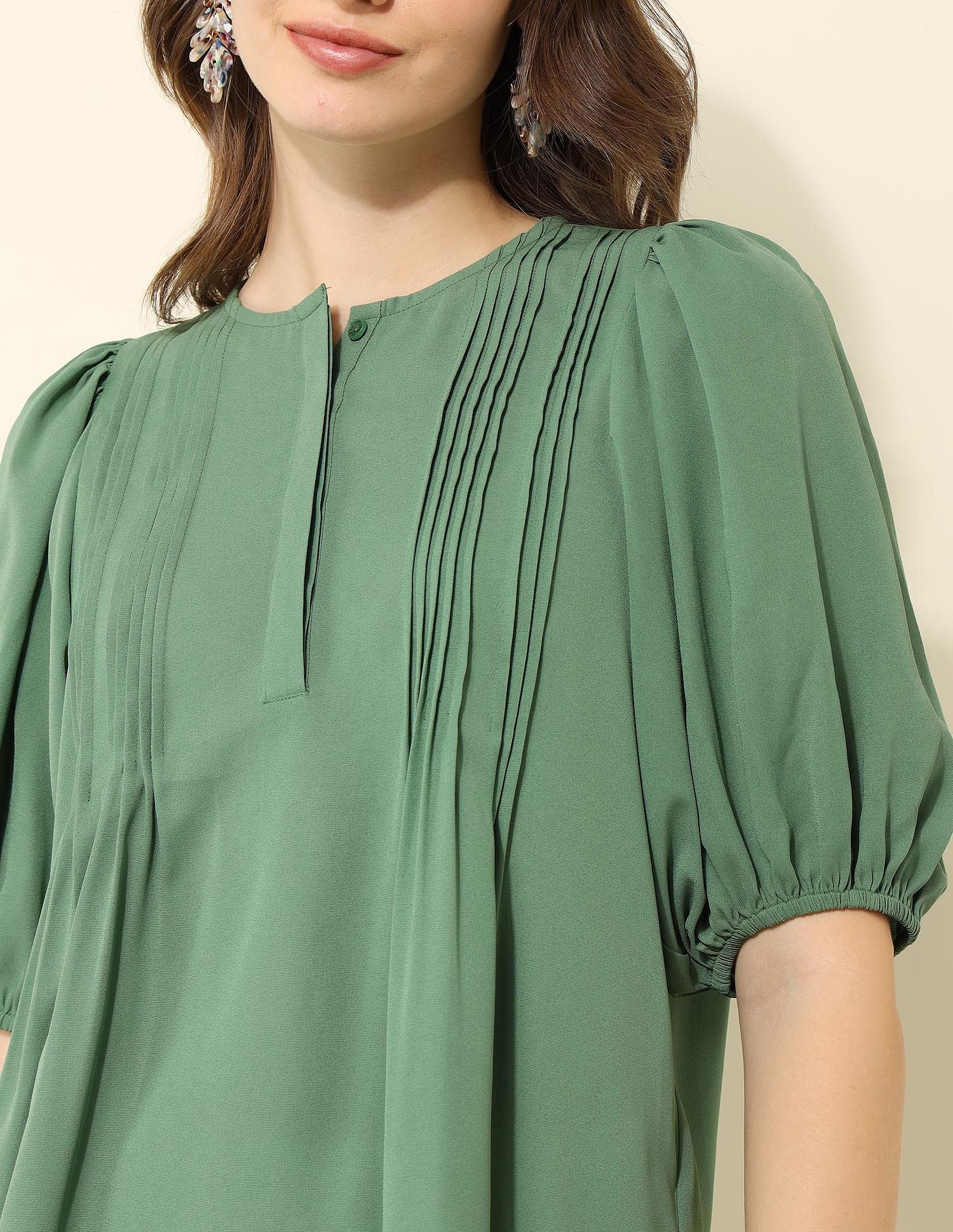 Pintucked Regular Fit Top - Image 7