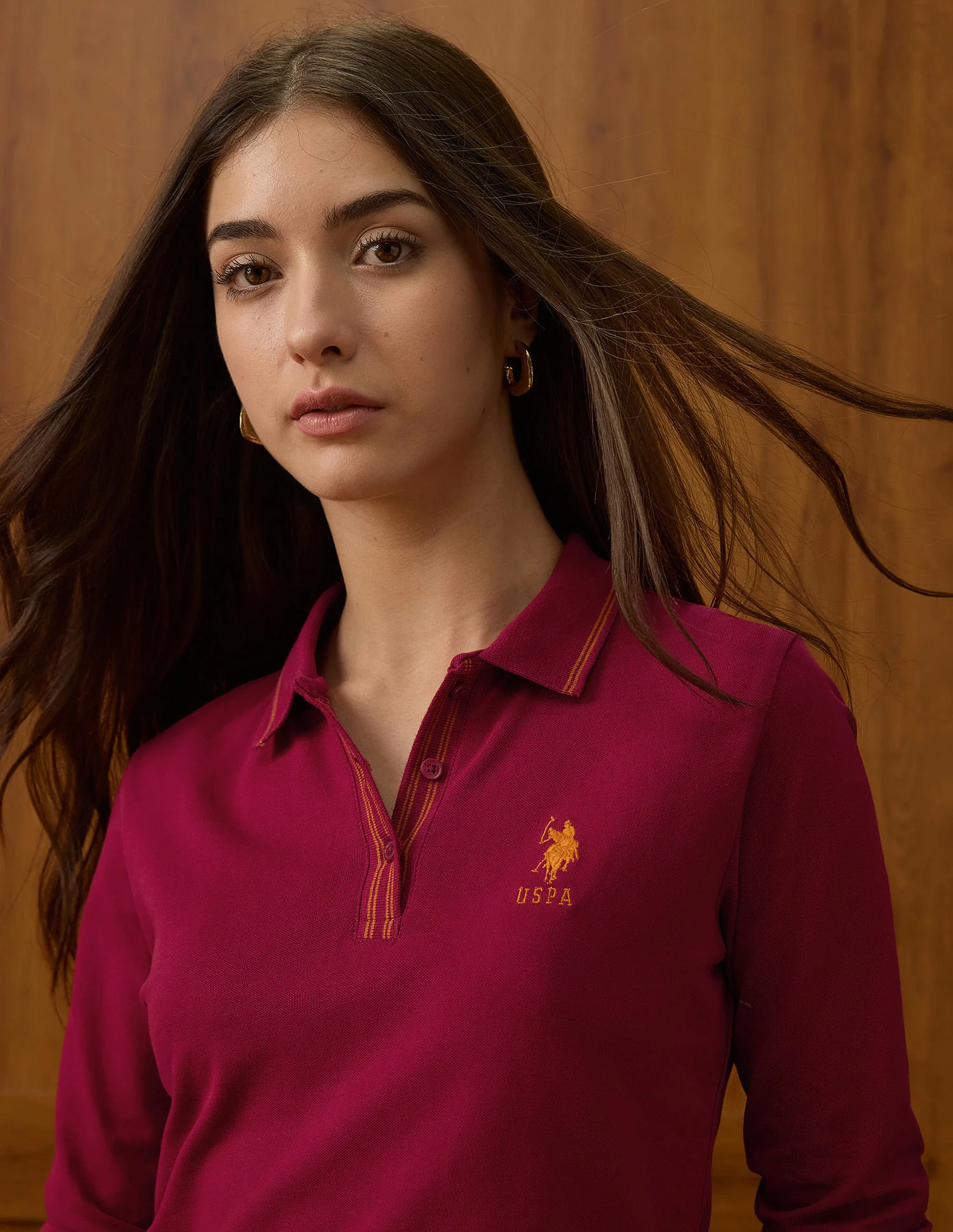 Polo Collar Cotton Tshirt With Full Sleeves - Image 7