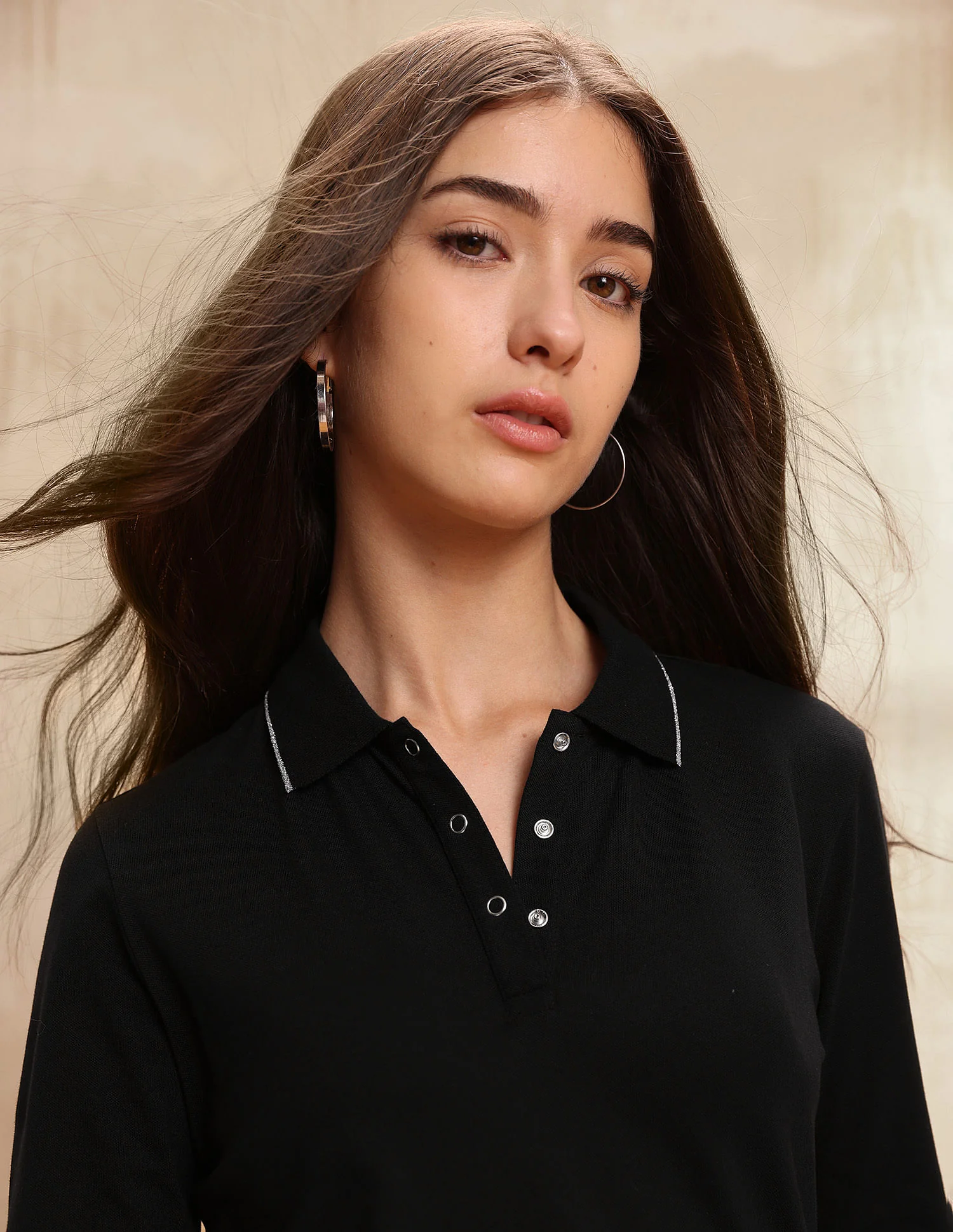 Polo Collar Cotton Tshirt With Full Sleeves - Image 7