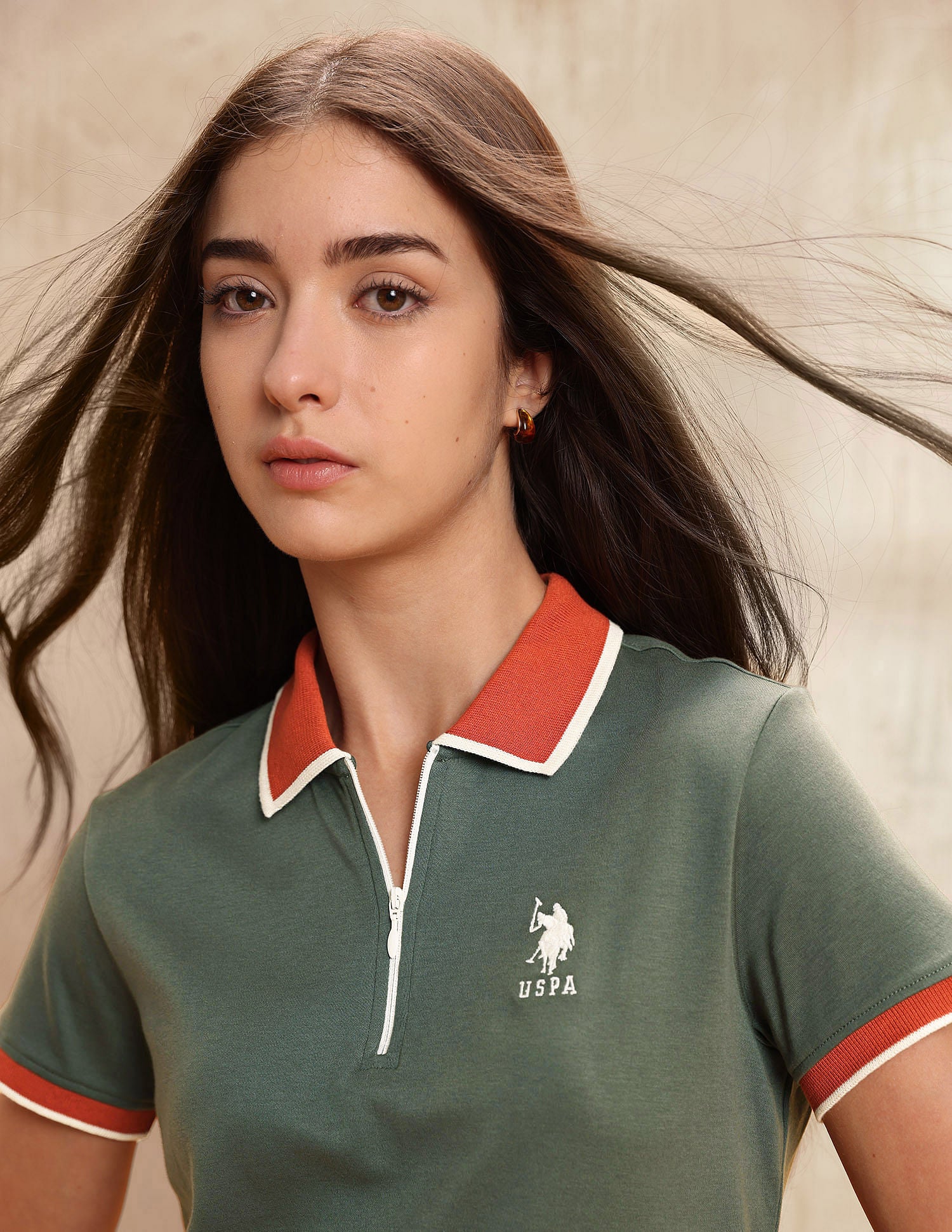Polo Collar Cotton Tshirt With Zip - Image 7