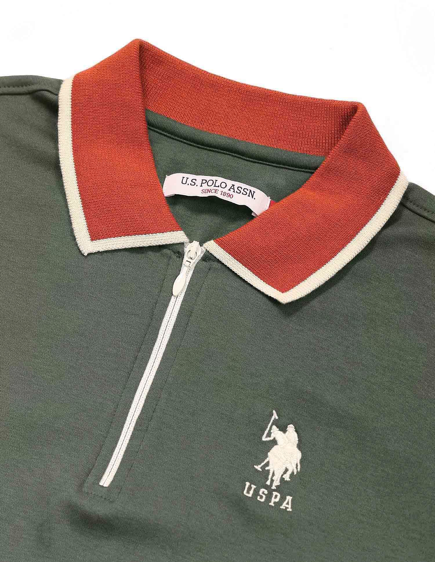 Polo Collar Cotton Tshirt With Zip - Image 8