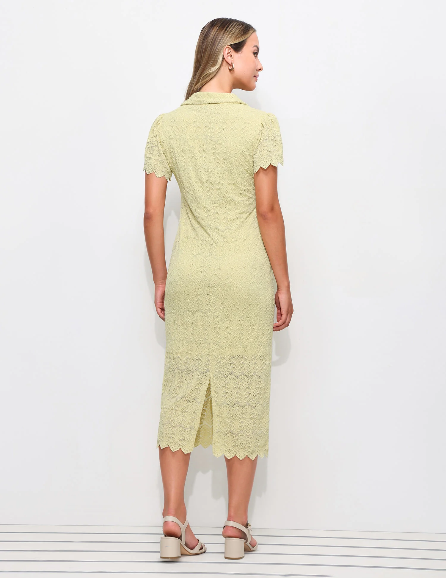 Polo Collar Lace Dress - Image 5