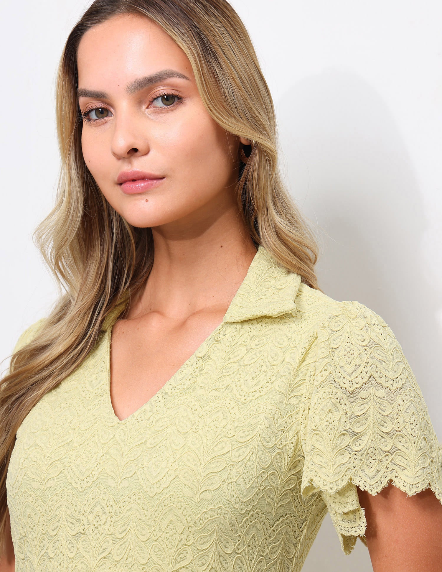 Polo Collar Lace Dress - Image 7