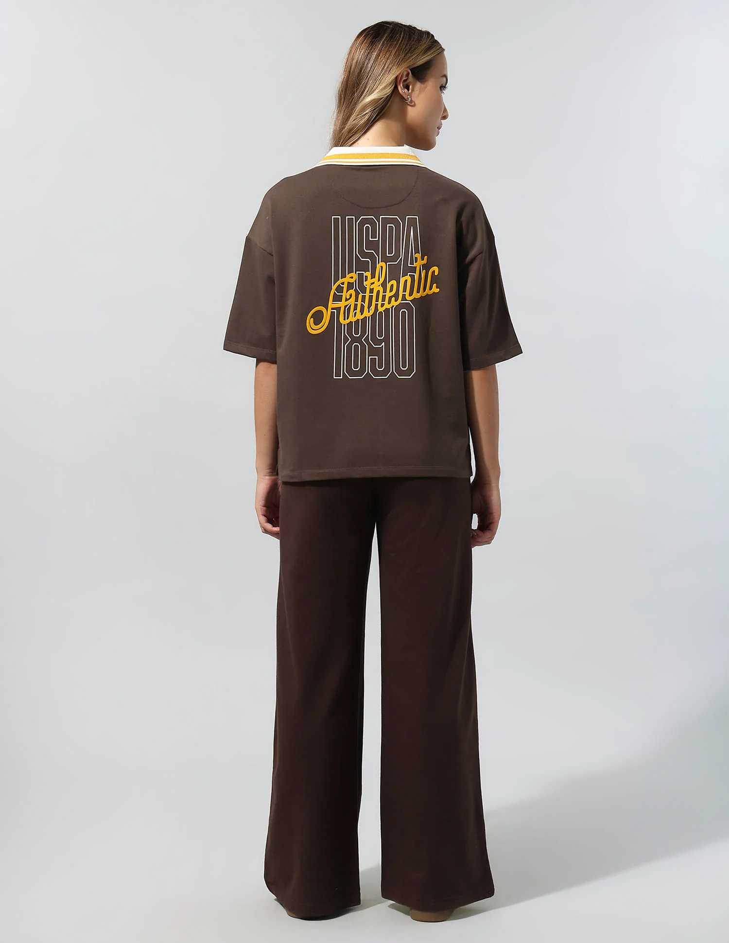 Polo Collar T-Shirt With Wide Leg Pants - Image 5