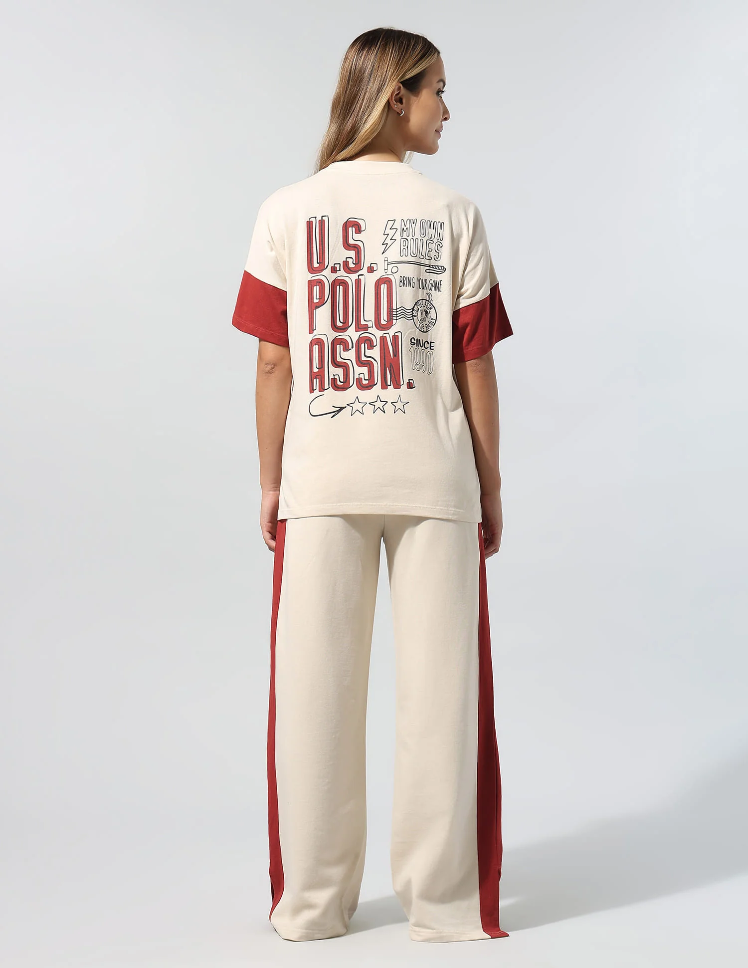 Polo Collar T-Shirt With Wide Leg Pants - Image 5
