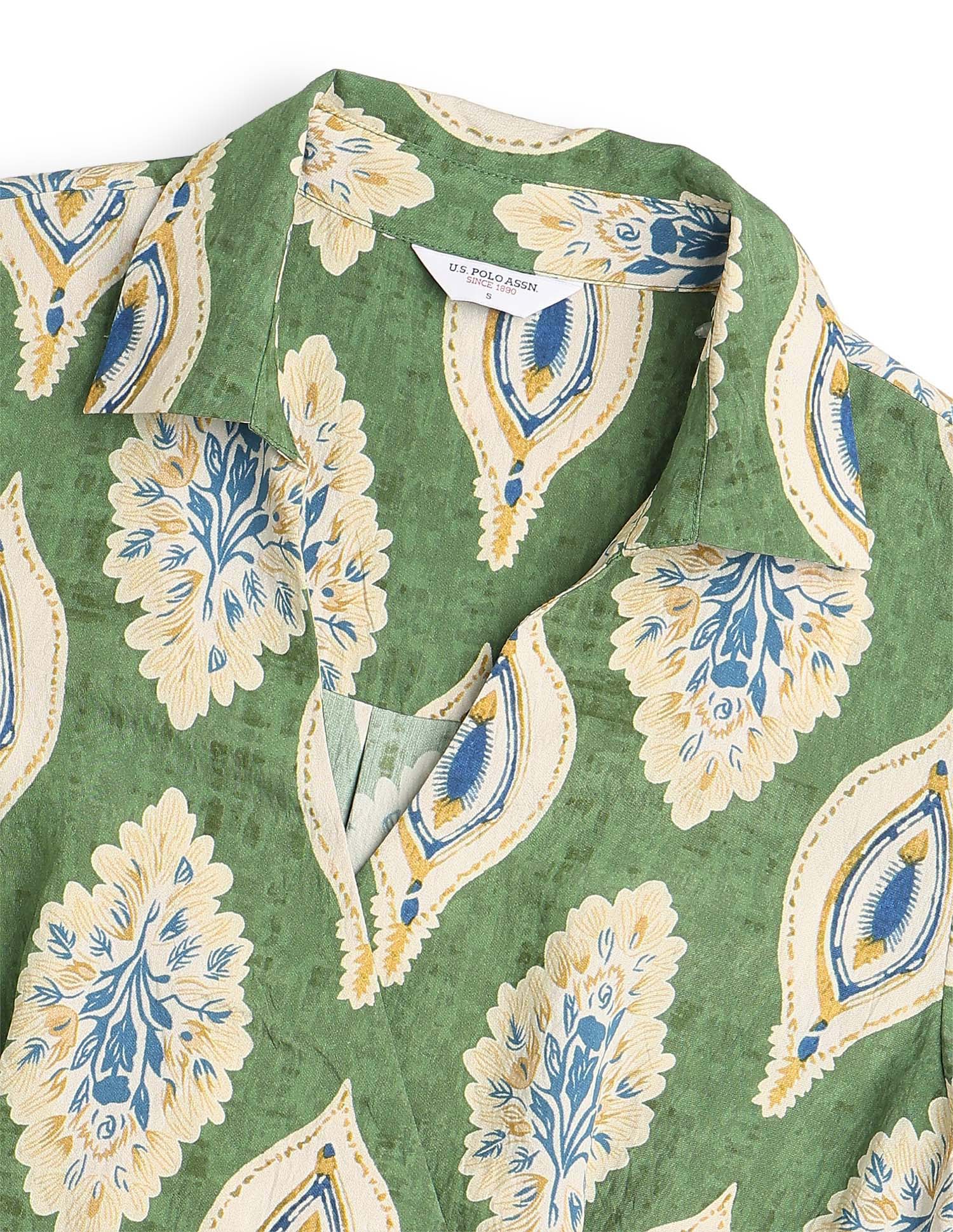 Printed Midi Wrap Dress - Image 8