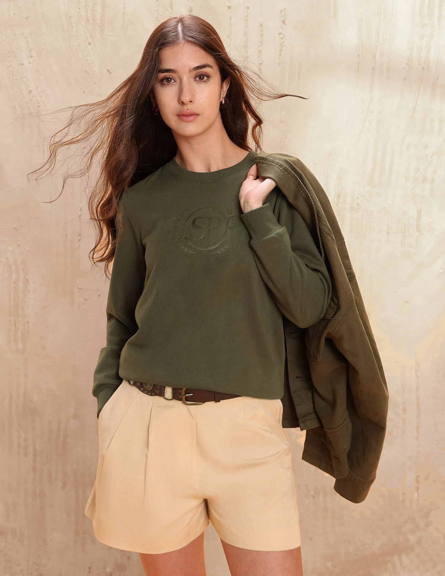 Regular Fit Brand Printed Sweatshirt