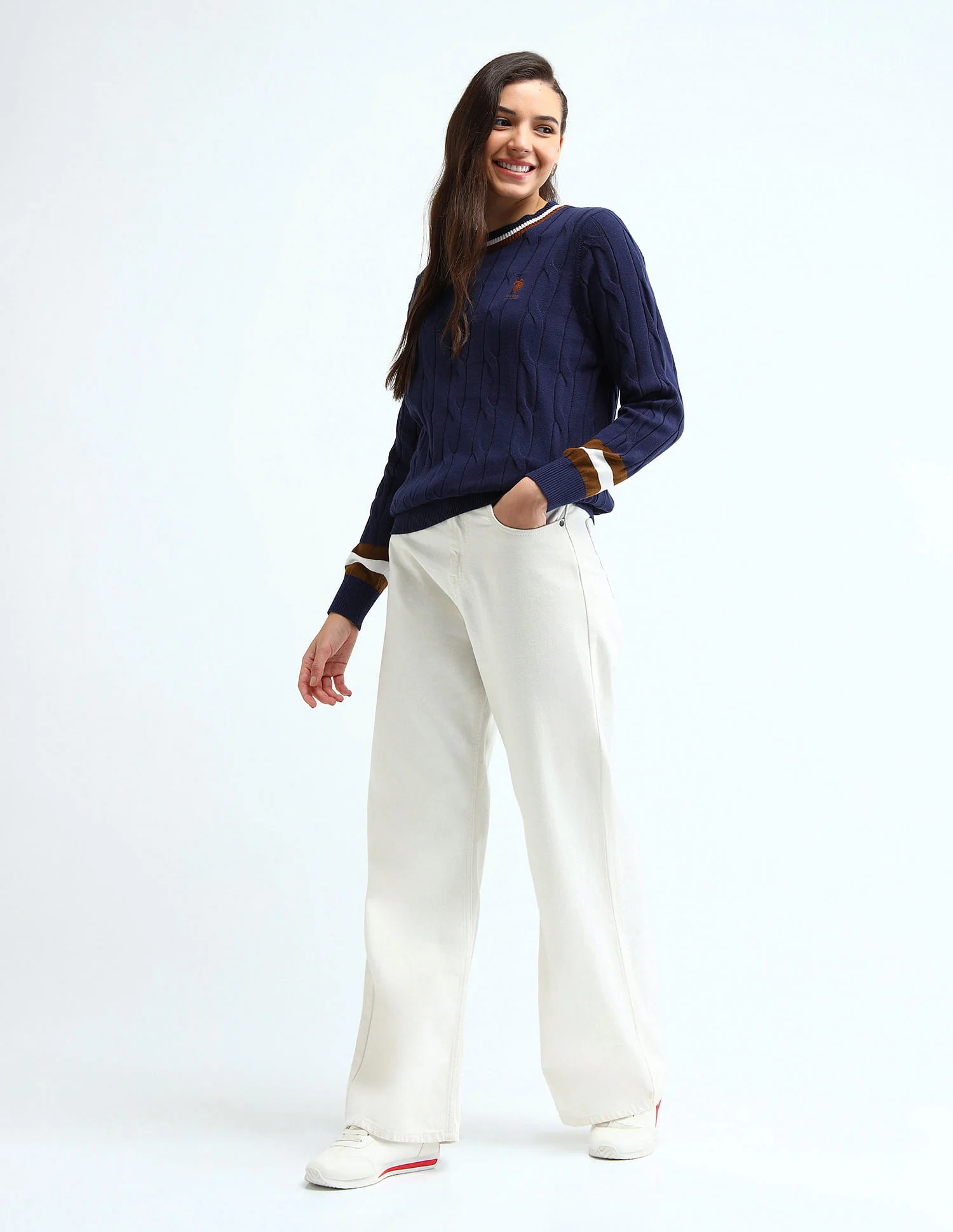 Regular Fit Cable Knit Sweater - Image 3
