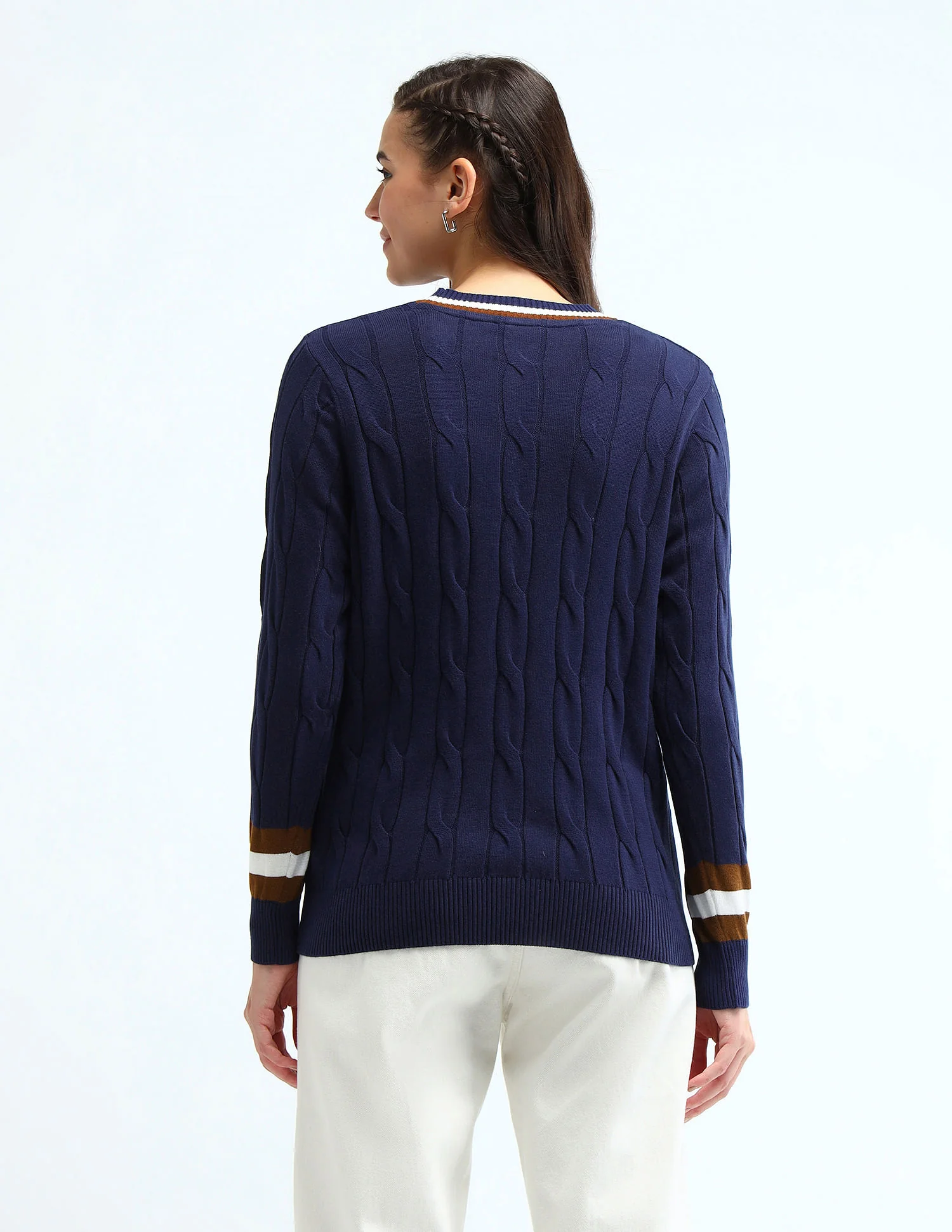 Regular Fit Cable Knit Sweater - Image 5