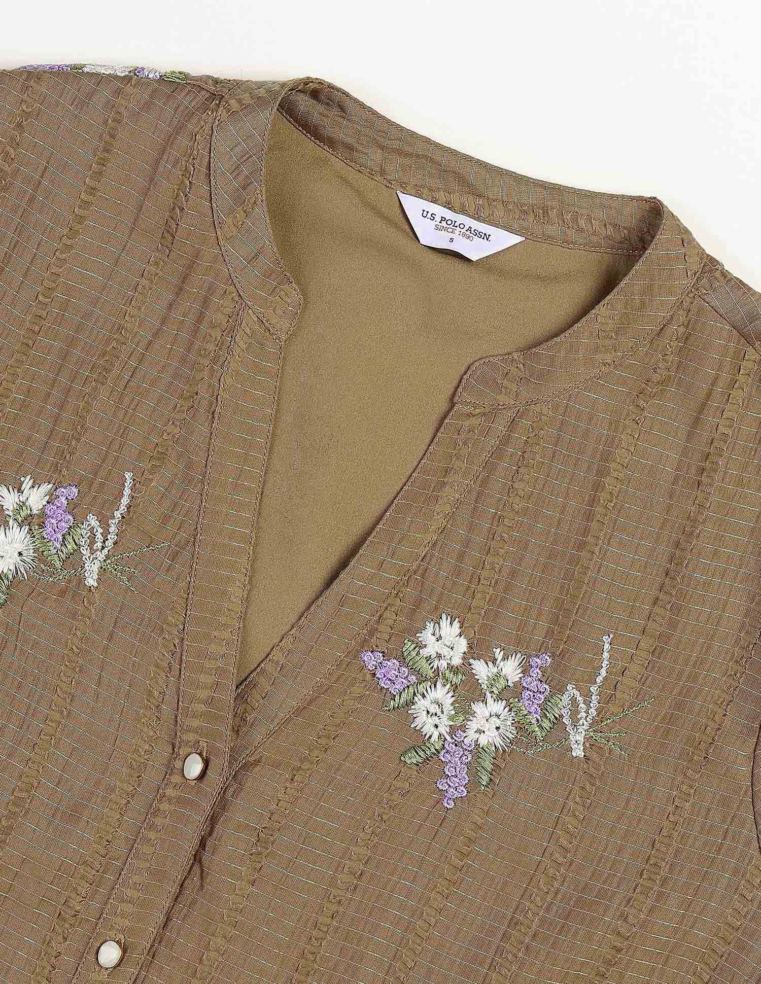 Regular Fit Floral Embroidered Top - Image 8