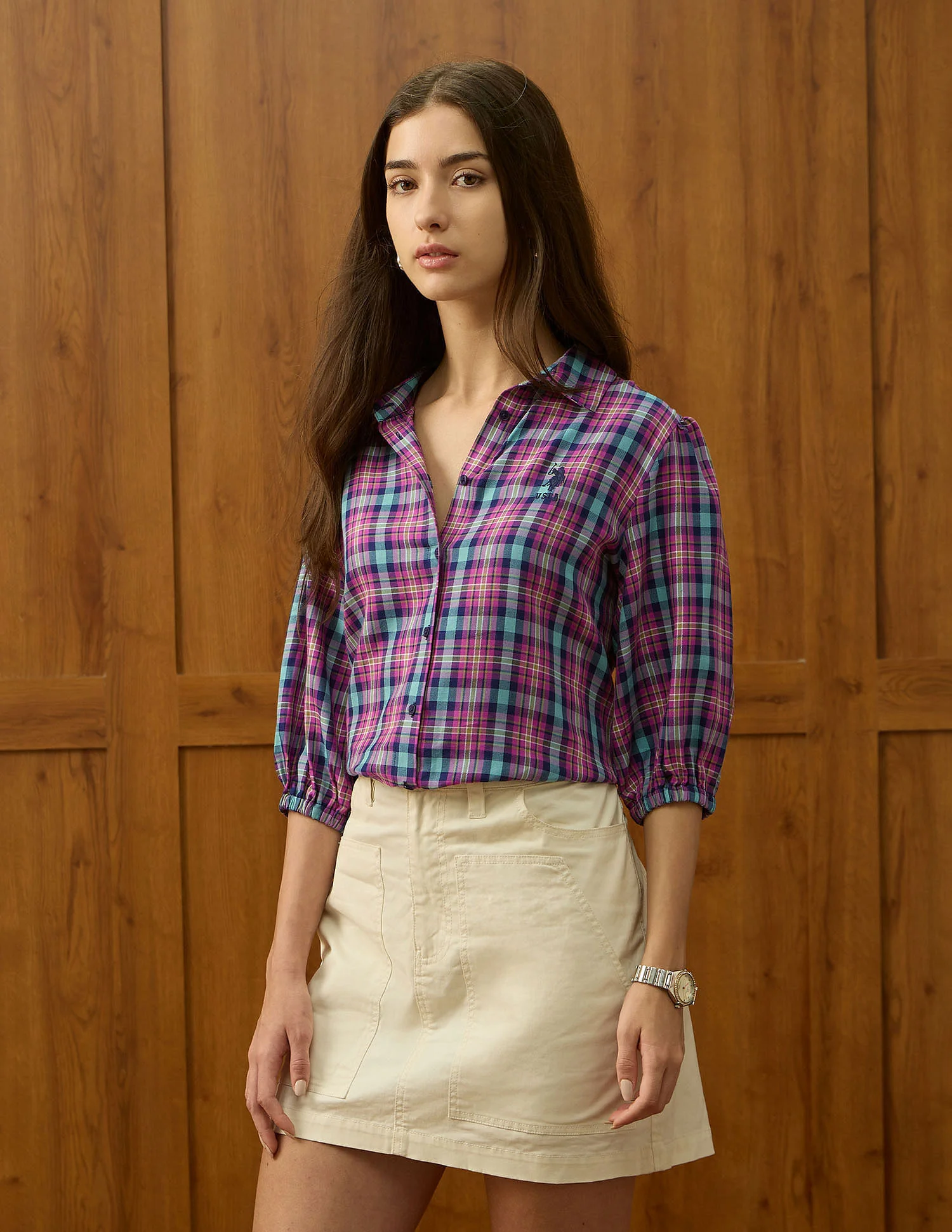 Regular Fit Gingham Checked Shirt - Image 4
