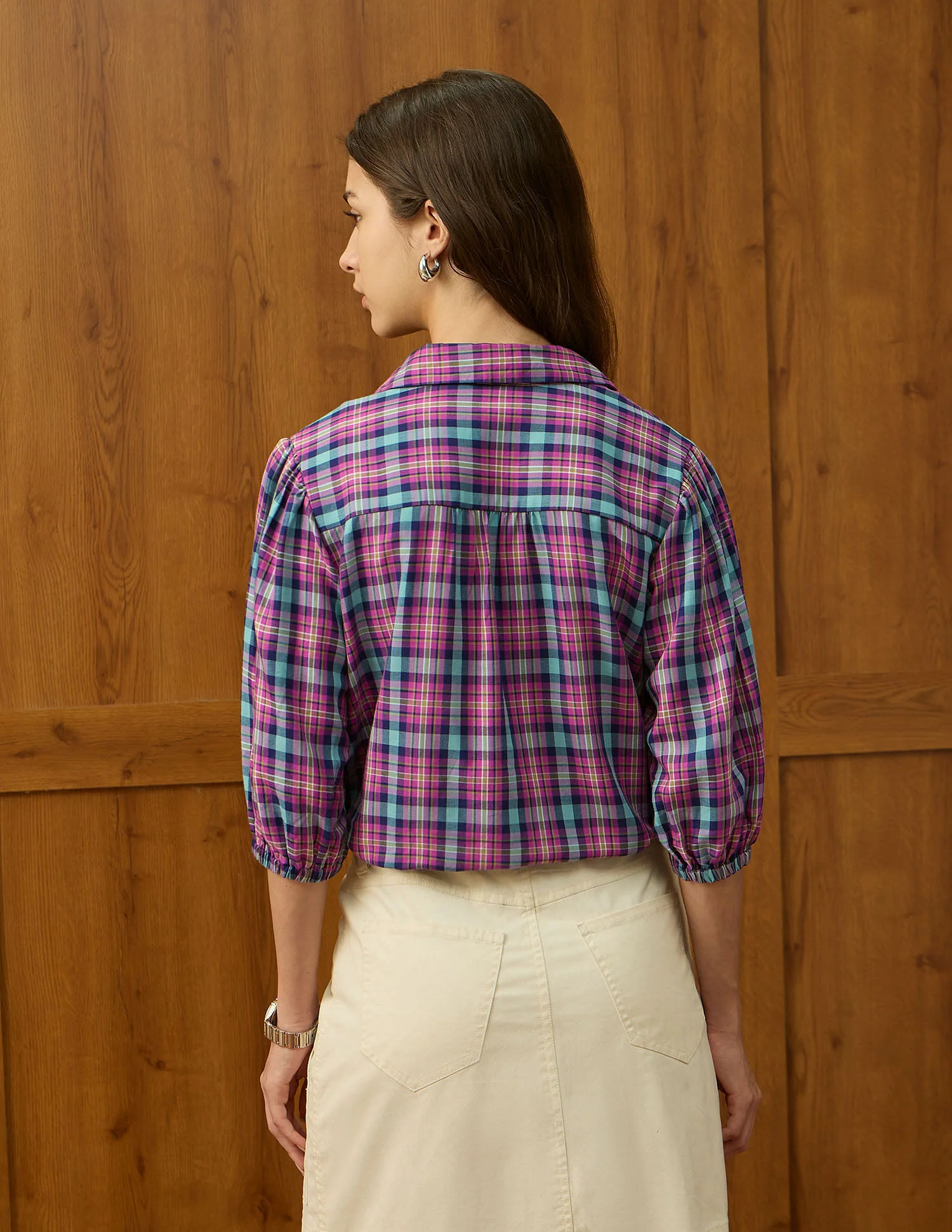 Regular Fit Gingham Checked Shirt - Image 5