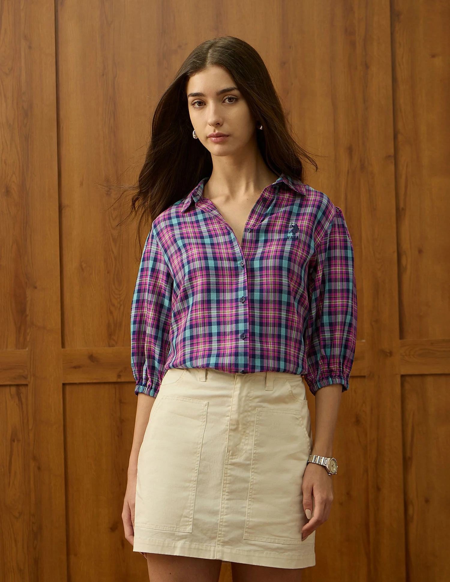 Regular Fit Gingham Checked Shirt - Image 6