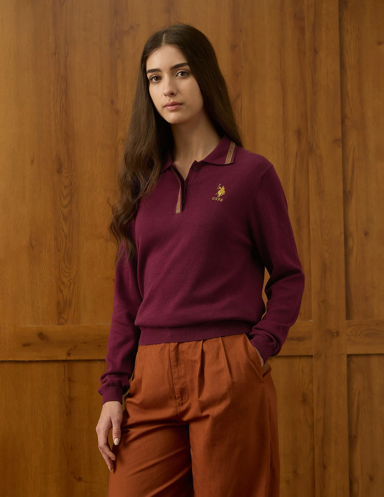Regular Fit Polo Collar Sweater - Image 4