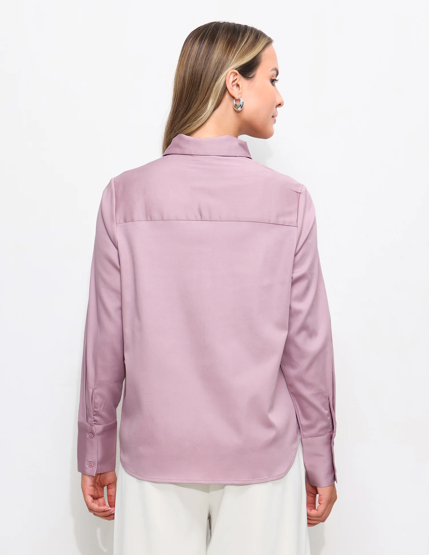 Regular Fit Satin Shirt - Image 5