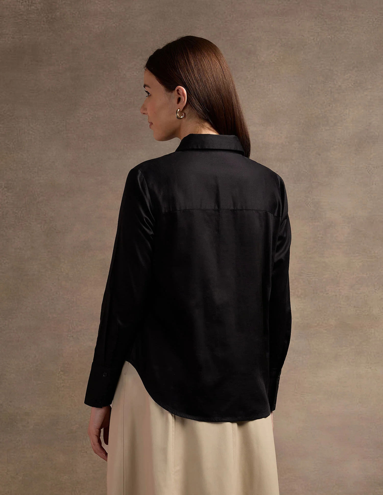 Regular Fit Satin Shirt - Image 5