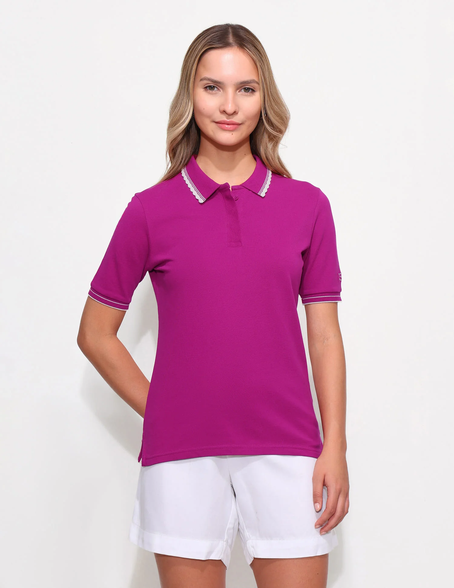 Regular Fit Scalloped Edge Polo Shirt - Image 6