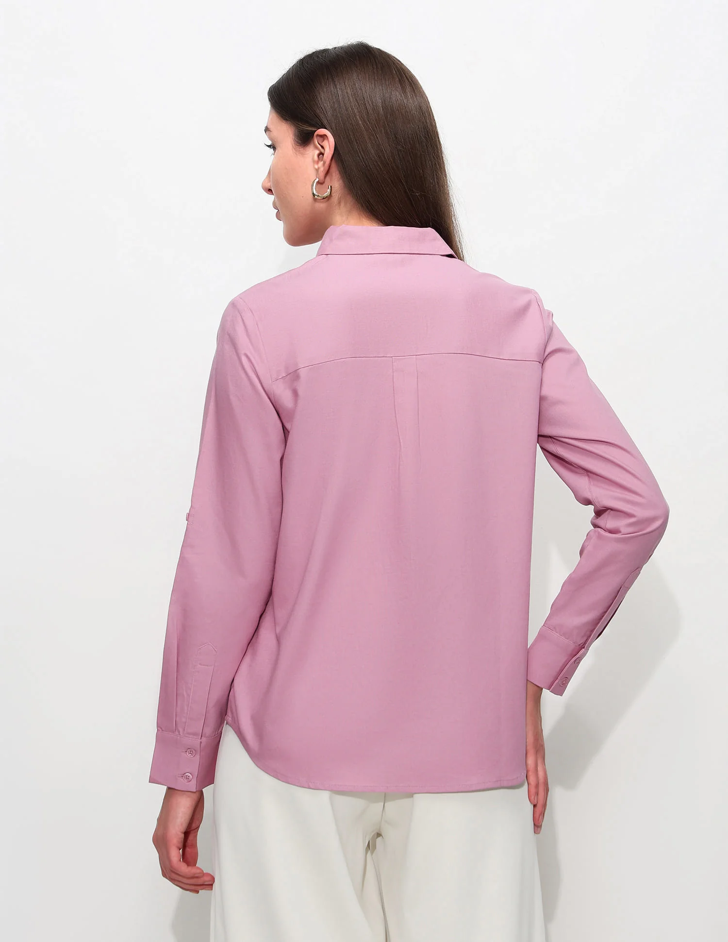 Regular Fit Solid Shirt - Image 5