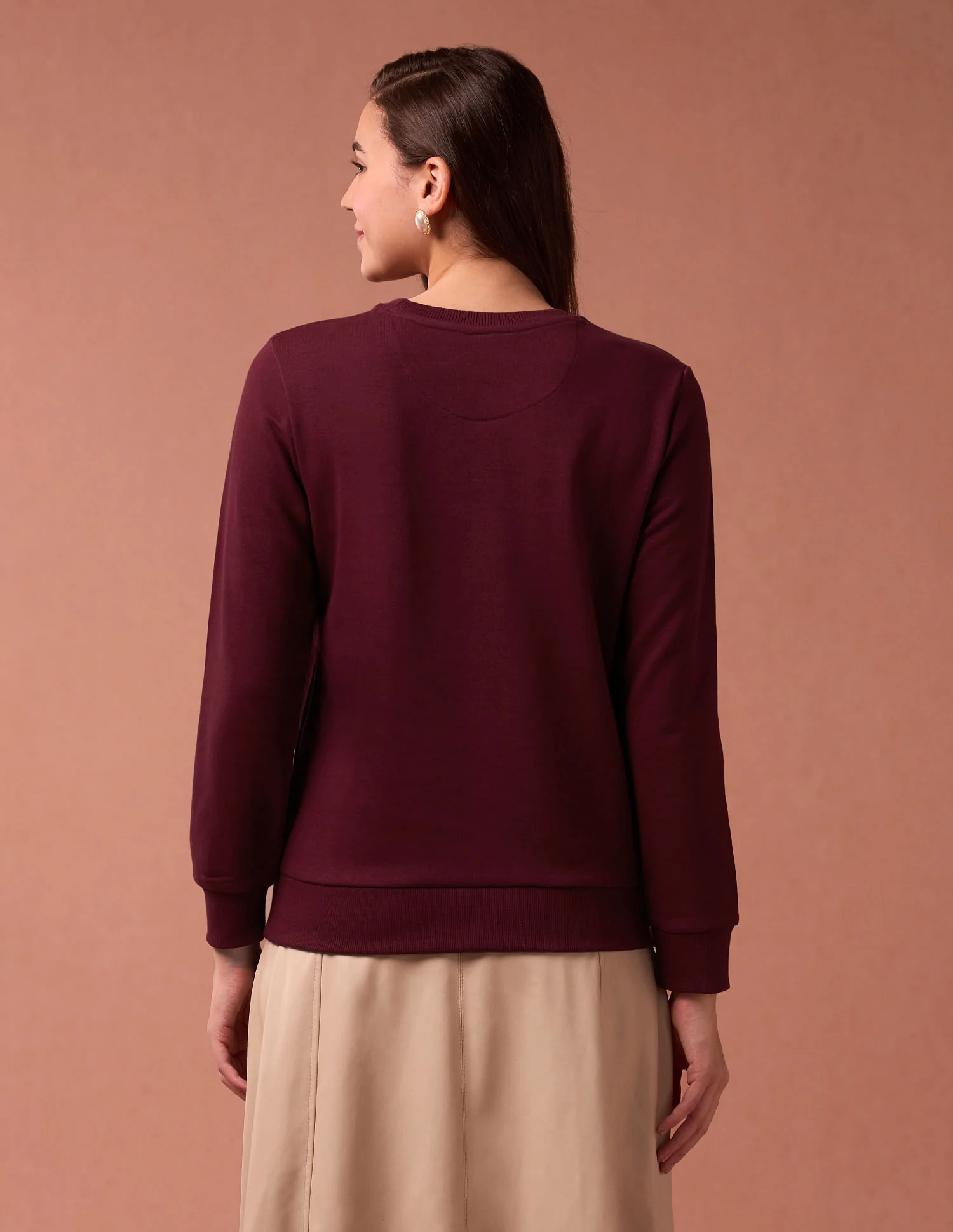 Regular Fit Solid Sweatshirt - Image 5
