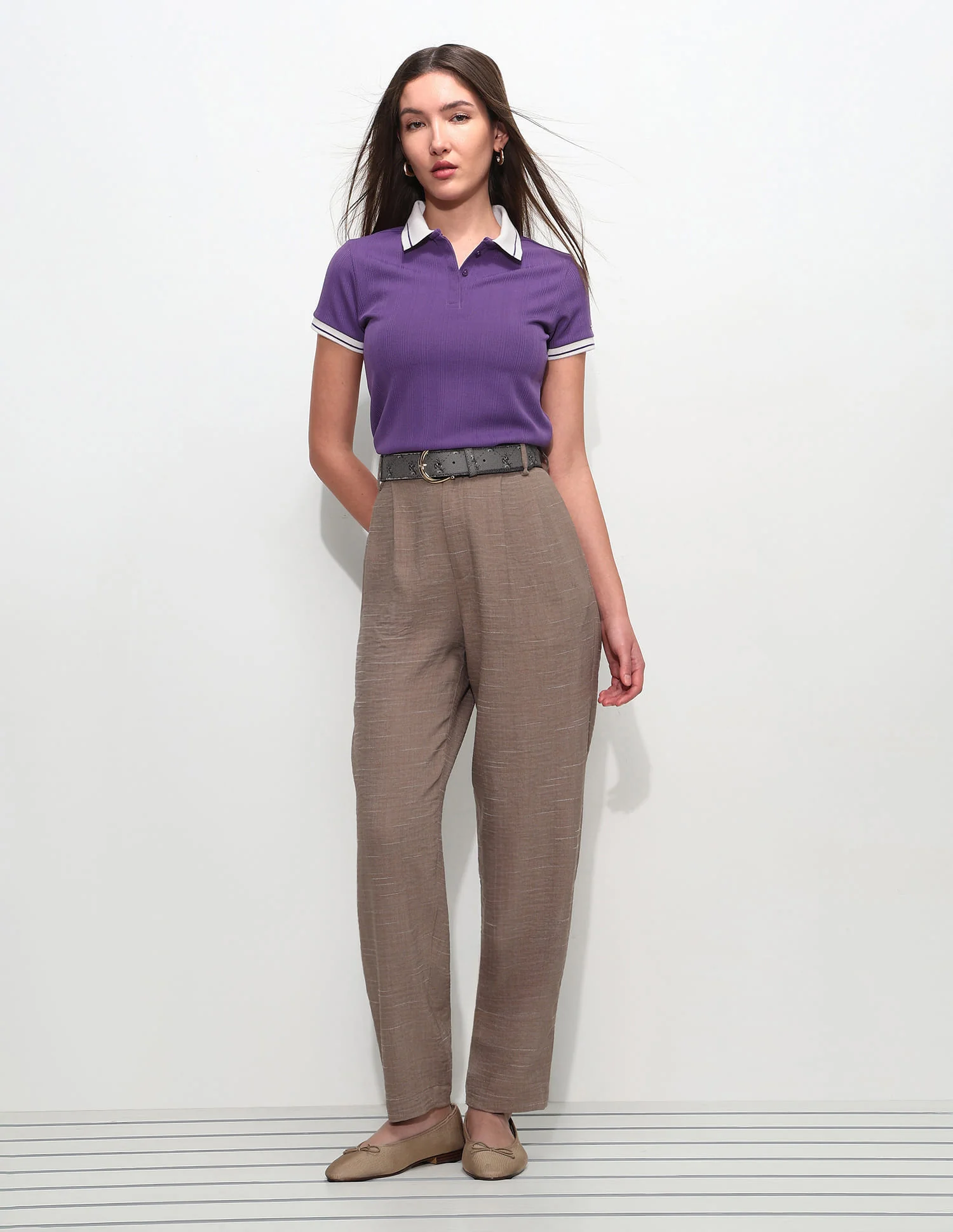 Regular Fit Striped Polo Shirt - Image 3