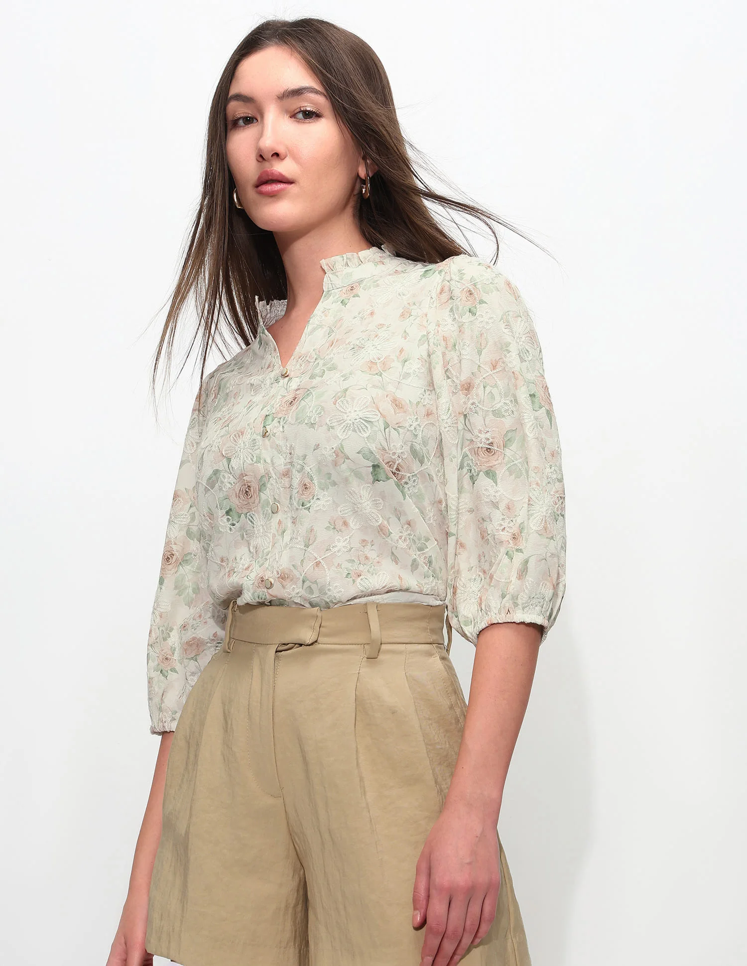 Relaxed Fit Floral Printed Top