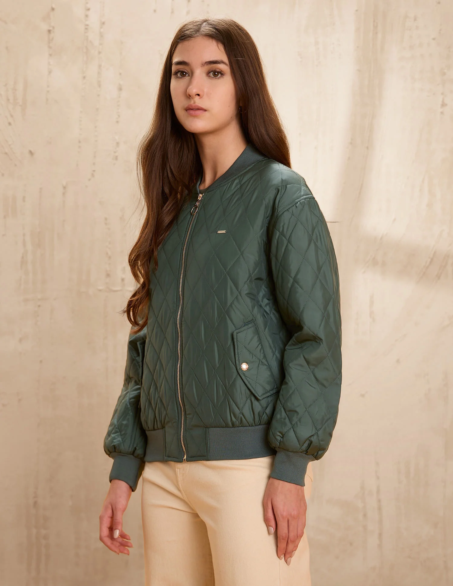 Relaxed Fit Solid Bomber Jacket - Image 4