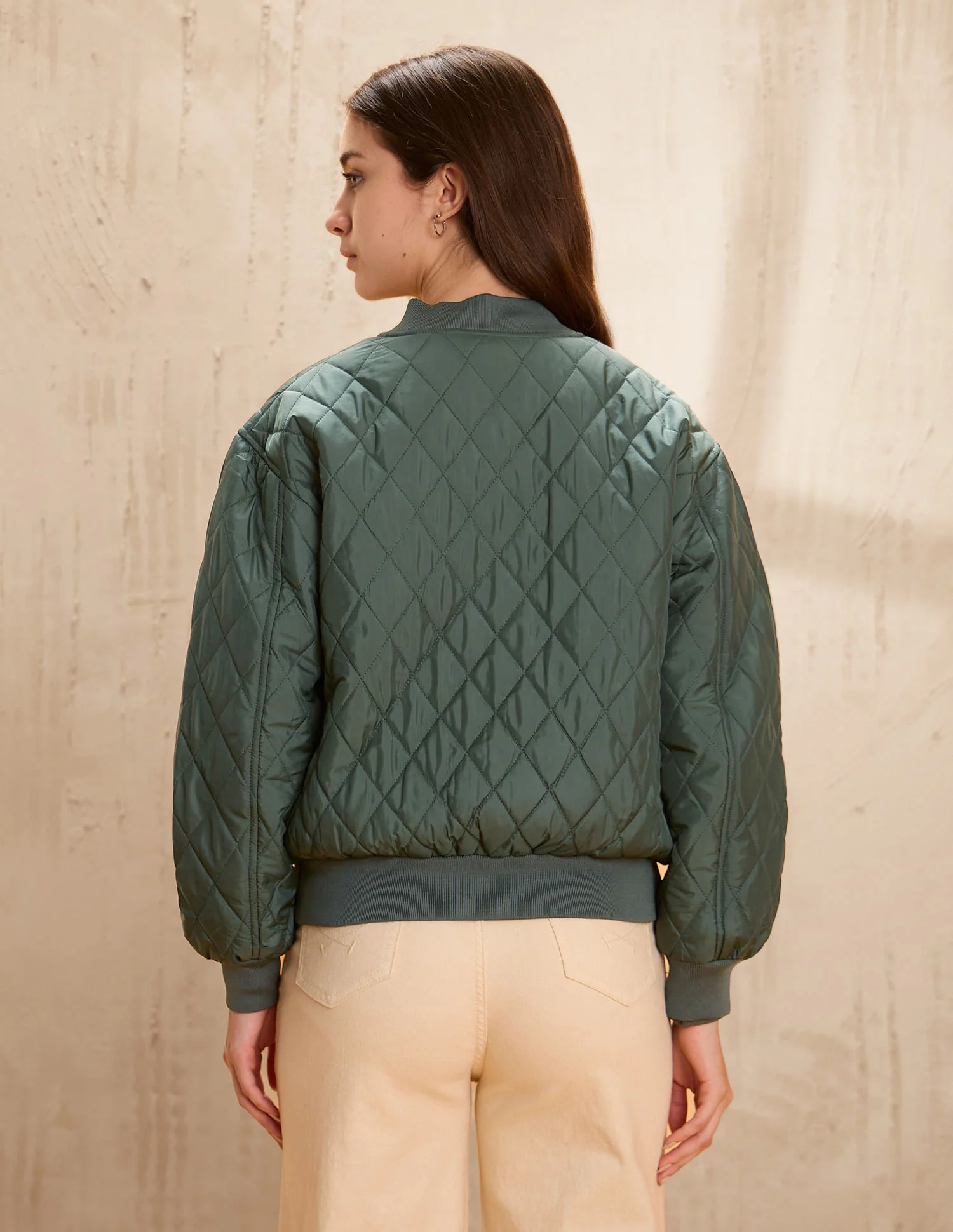 Relaxed Fit Solid Bomber Jacket - Image 5