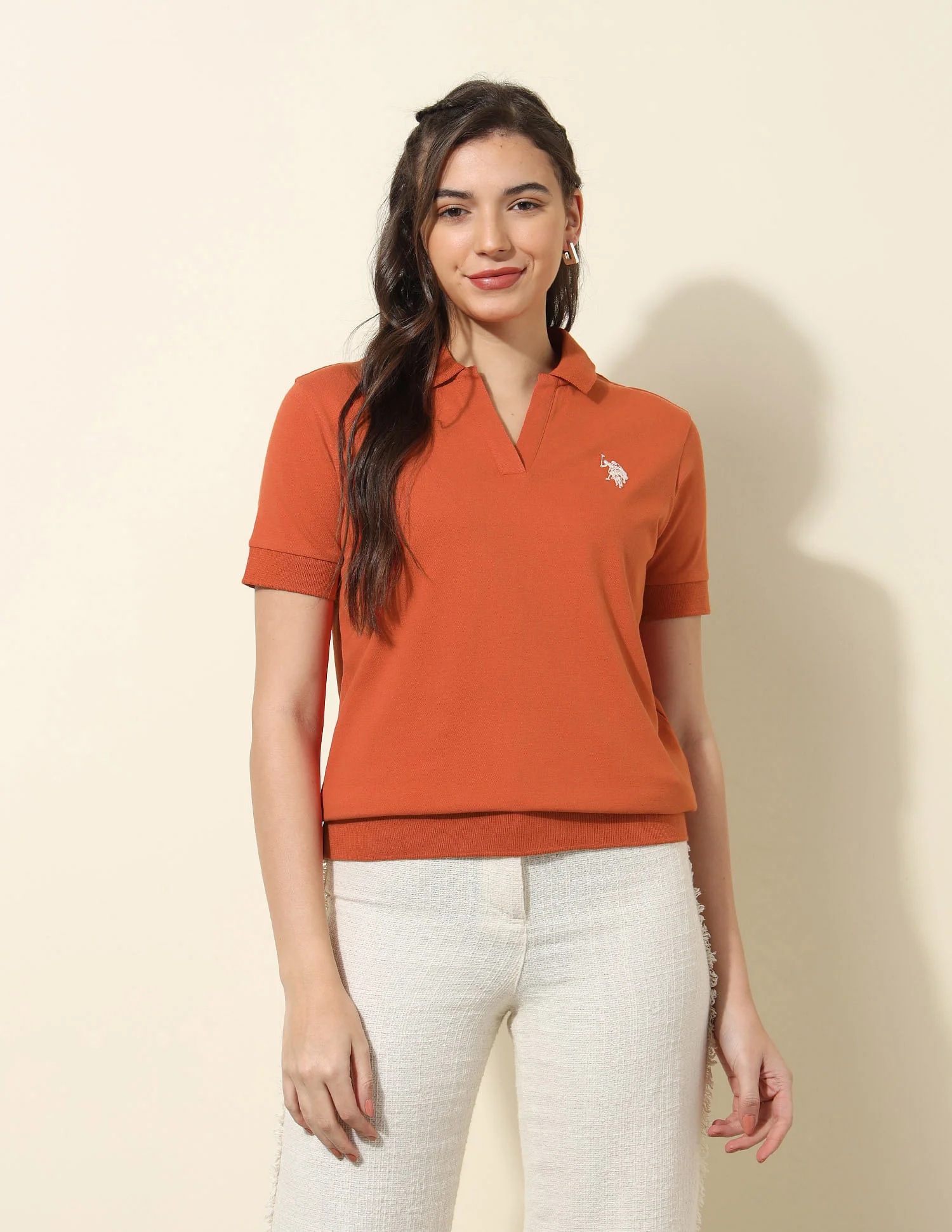 Relaxed Fit Solid Polo Shirt - Image 6