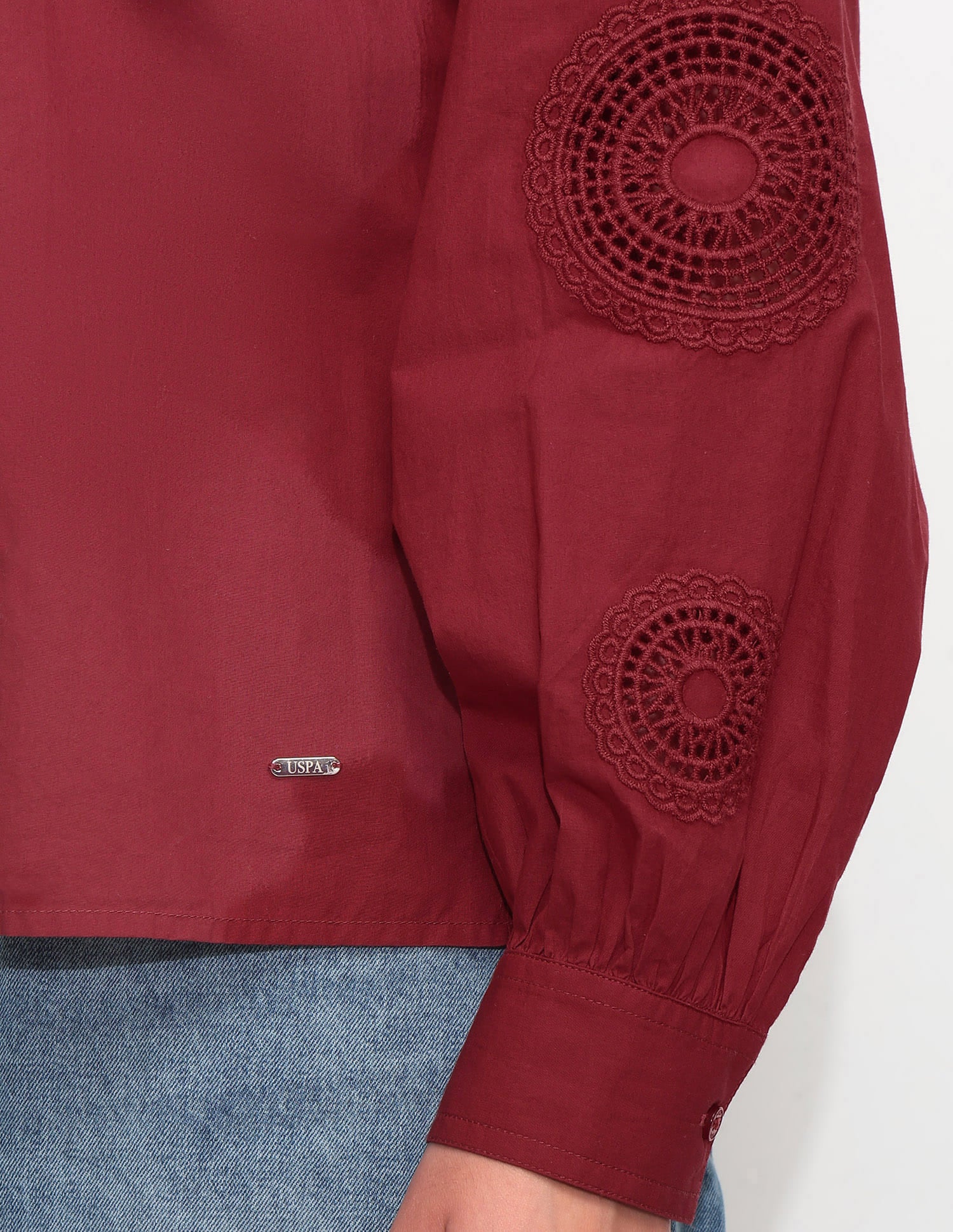Relaxed Fit Solid Shirt With Embroidery - Image 10